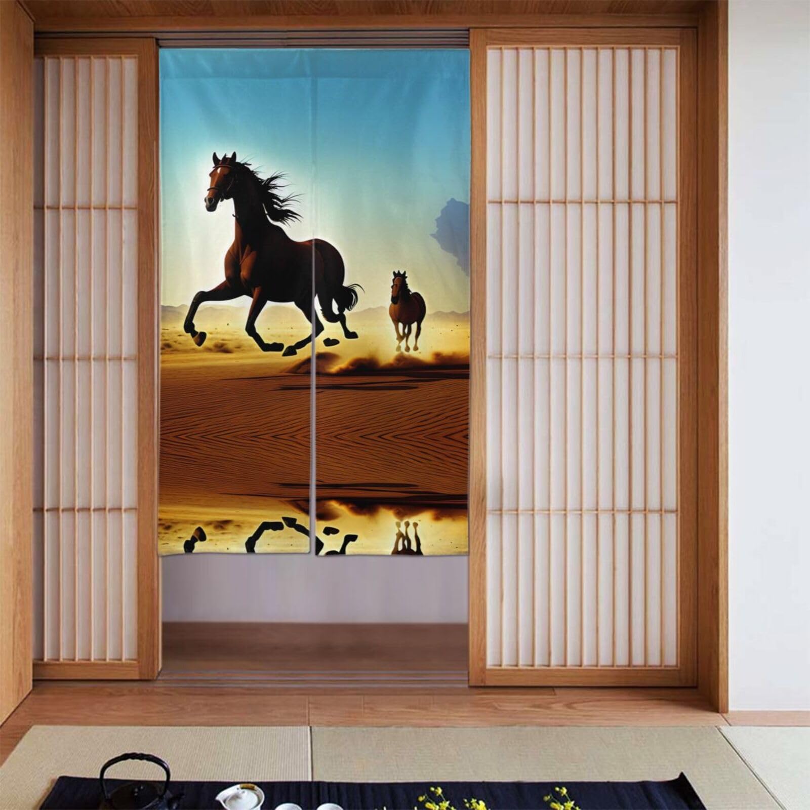 Rideaux occultants cheval du désert BROLEO sublimez votre salon avec une décoration équestre chic