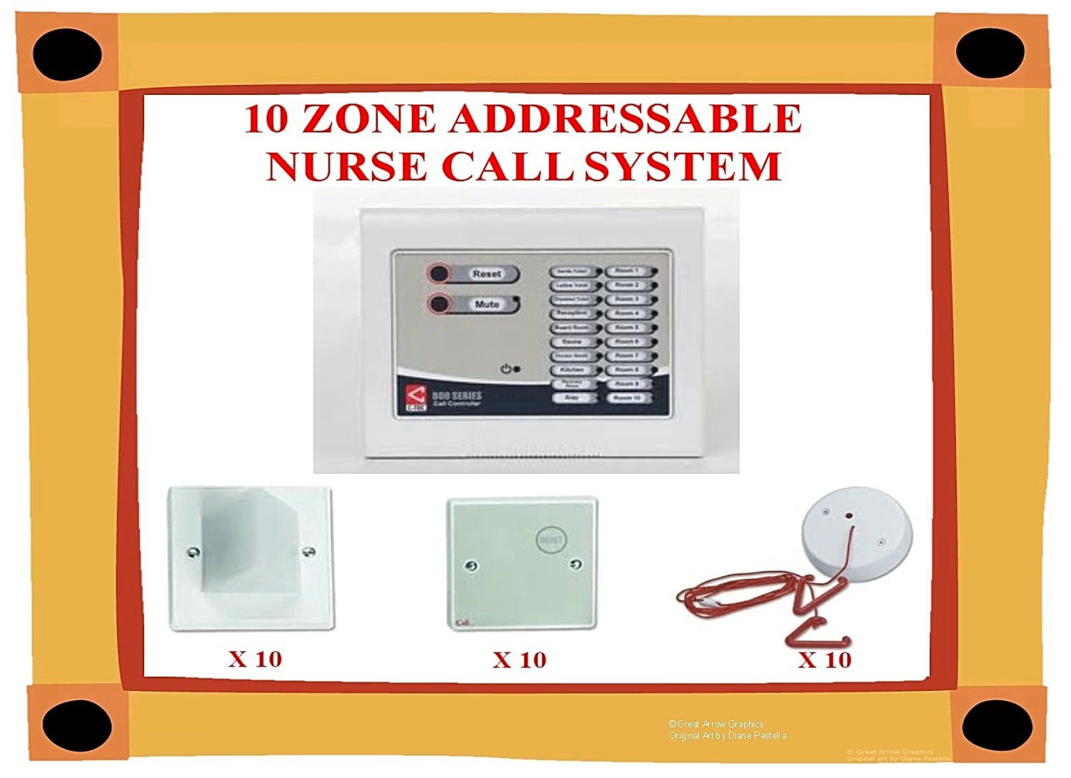 AL0-10 ZONE ADDRESSABLE PANEL MONITORING NURSE CALL ALERT ALARM SYSTEM