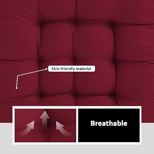 Miniatura 4 de ELFJOY Cojín para silla mecedora, cojines para silla de cocina con cojín de respaldo de asiento, almohadillas suaves y cómodas con lazos, 17 x 17