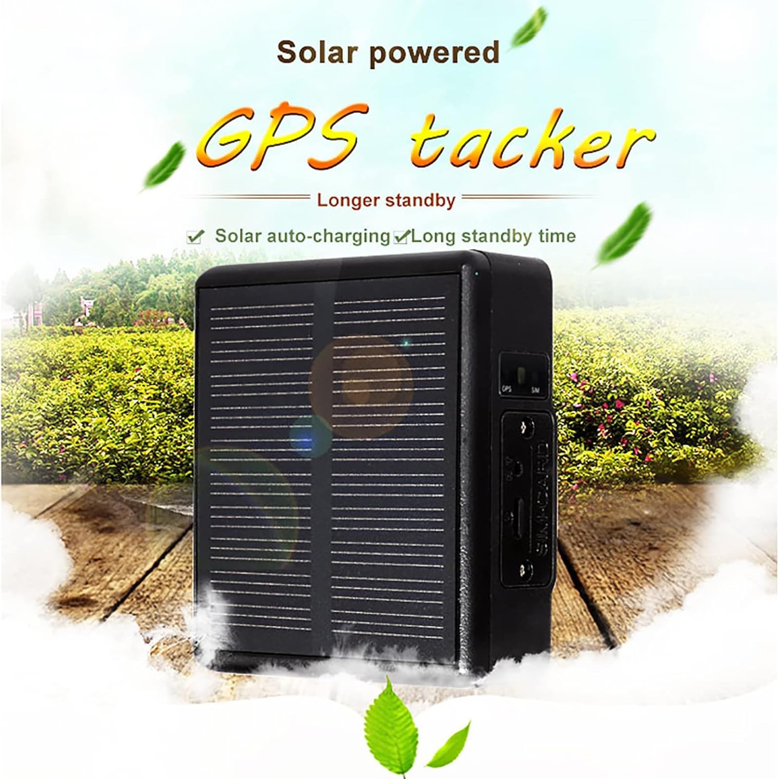 Localizzatore Animali Solare, Mini Localizzatore Animali Luce LED, Riproduzione Traccia/precisione Posizionamento GPS: 5-15 M/precisione Posizionamento WIFI: 15-100 M, Utilizzato Nella Zootecnia