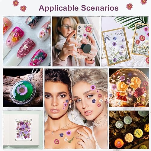 Miniatura 5 de 100 piezas de flores secas prensadas naturales para resina, flores secas para accesorios de resina, flores secas para scrapbooking, manualidades de