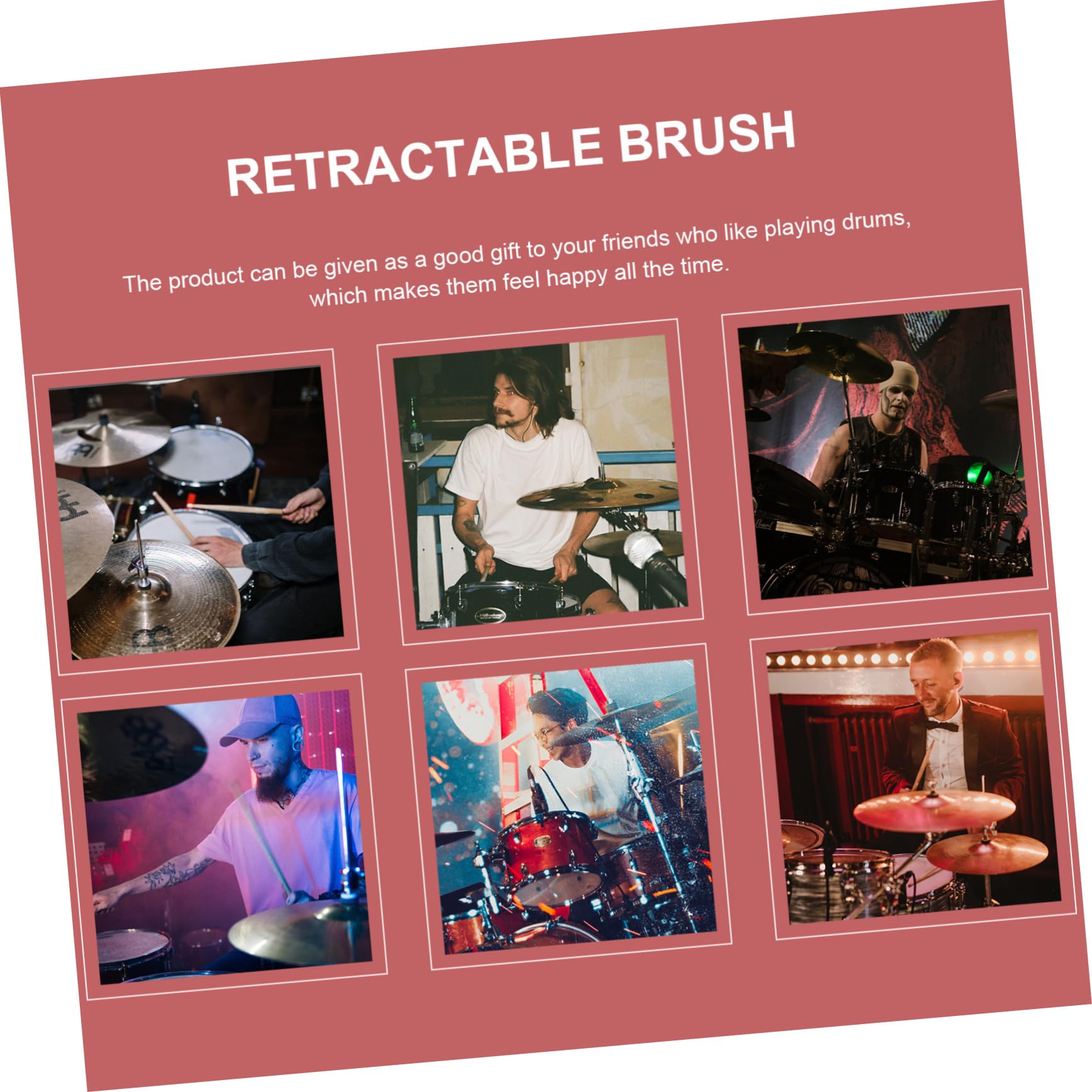 FUNOMOCYA Drum Brush for Drums 2pcs Retractable Steel Wire Sticks Brush Professional Drum Set Accessory Made of Stainless Steel Aluminum