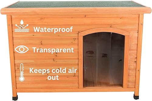 Miniatura 5 de Trixie Productos para mascotas Puerta de plástico para Caseta de perro de techo plano , plástico claro