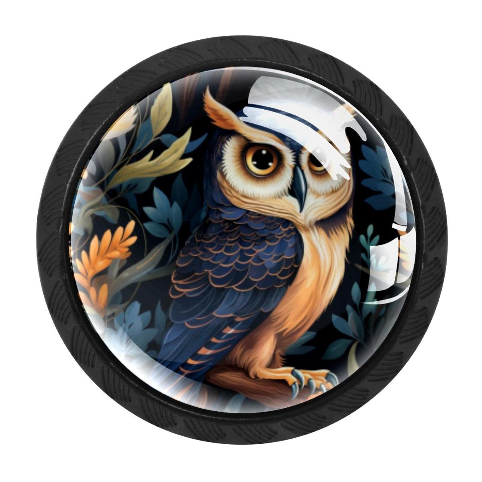 CHENZZZZ Owl Cabinet Knobs 4 Pieces Drawer Kitchen Cabinets Dresser Cupboard Wardrobe Unique Pulls Handles