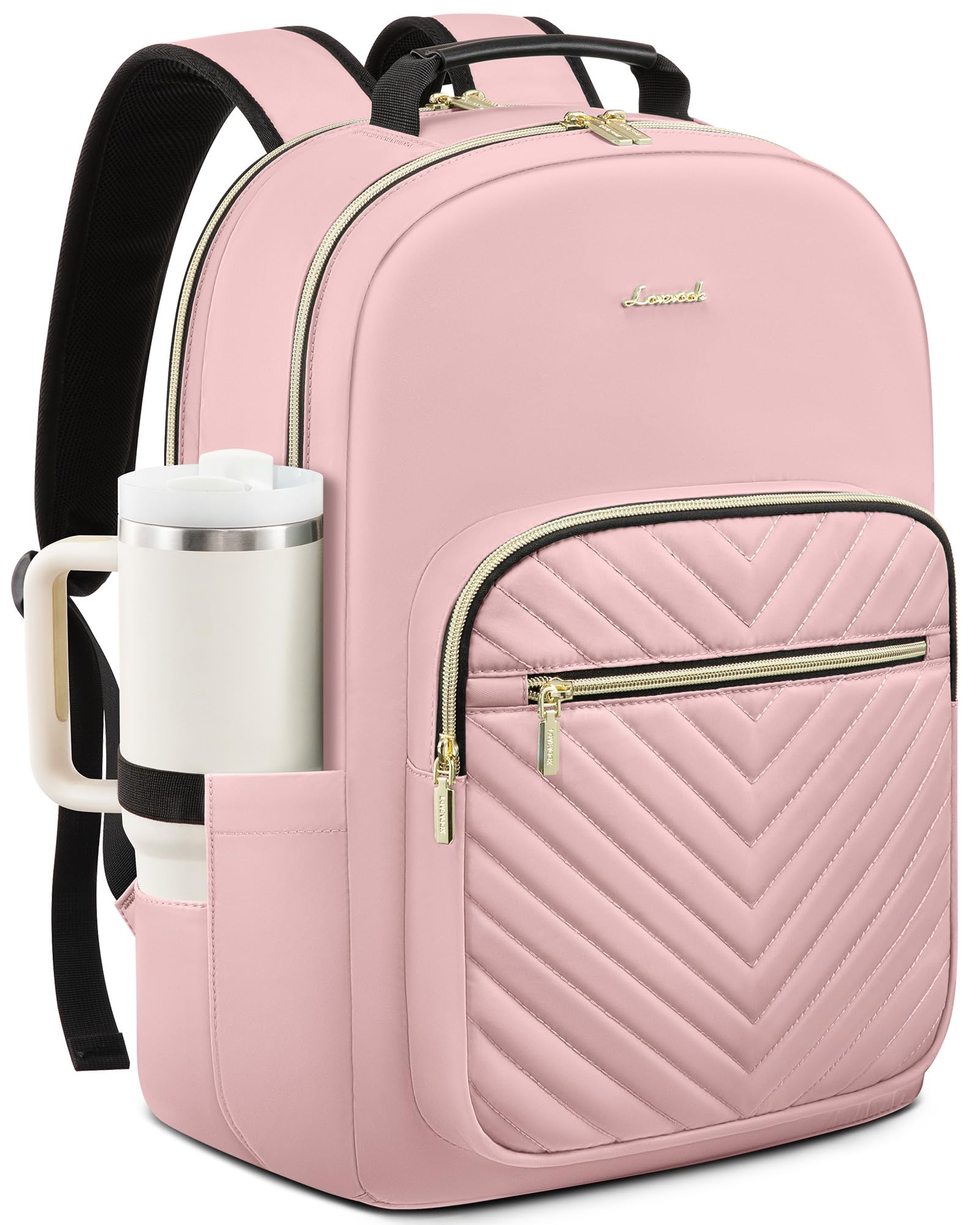 LOVEVOOK Laptop Backpack for Women,Quilted Work Travel College Laptop Bag | Professional Nurse Teacher Backpack Purse,Padded Laptop Compartment,Waterproof Backpack for Traveling on Airplane,Great Gift