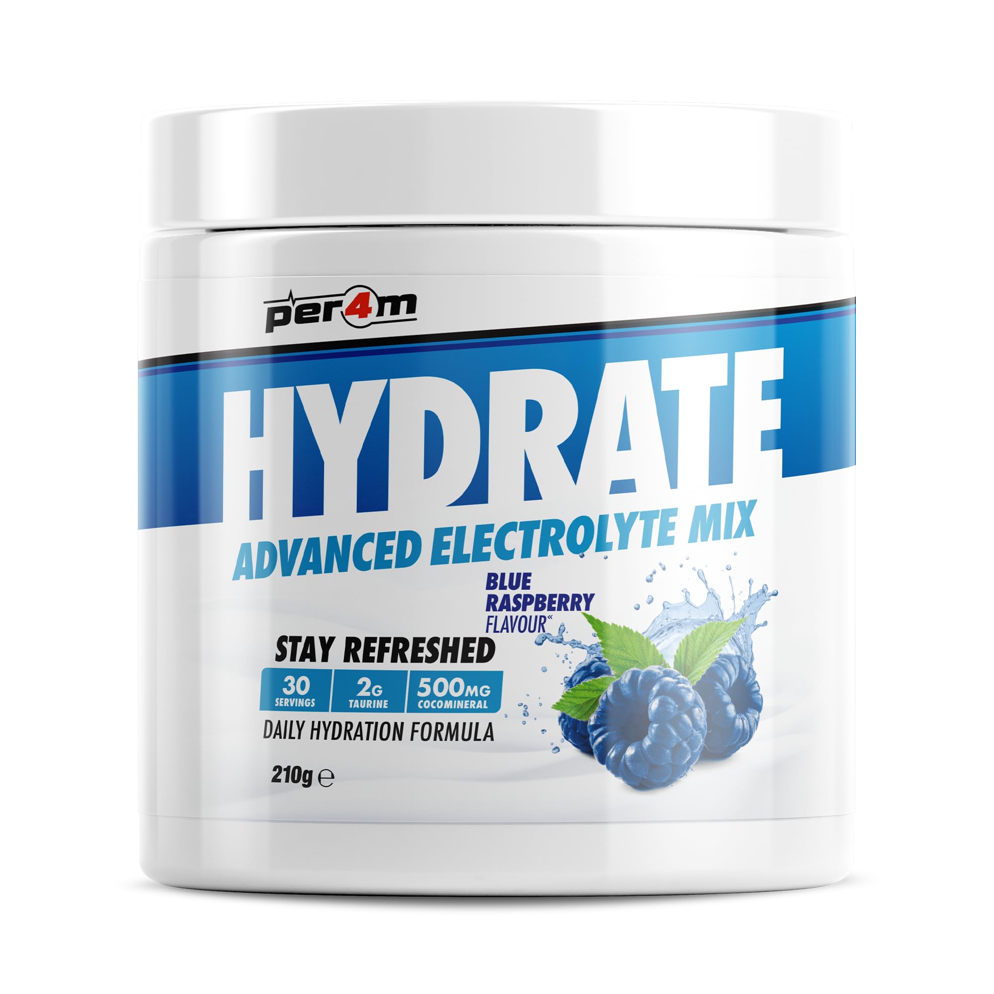 Per4m Hydrate Advanced Electrolyte Mix (210g) Framboise bleue - Énergie et endurance - Electrolytes