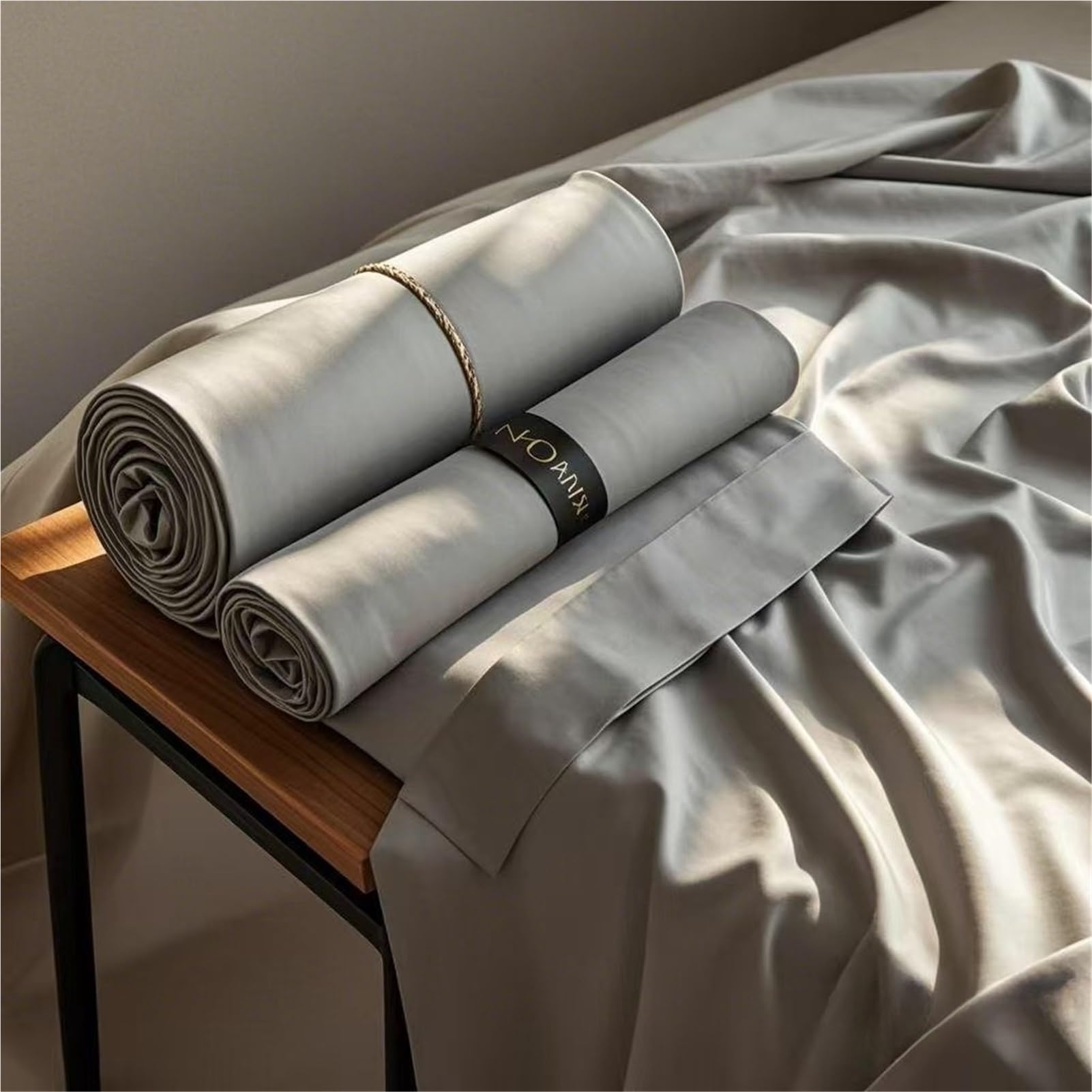 Sábana Plana de Satén Sábana Encimera Cama de 90 a 200cm de Tencel de Lujo de Seda Refrescante Extra Suaves(Camel,180x230cm)