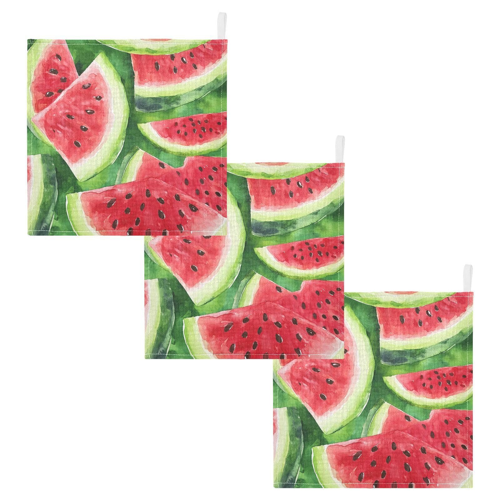 YETTASBIN Watermelon Muslin Baby Hand Washcloths Soft Cotton Bath Face Towel 4 Layers Extra Absorbent Feeding Burp Cloth