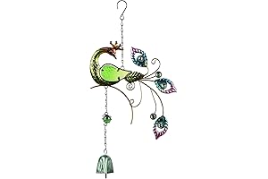 Vibrant Green Peacock Wind Chimes: A Symphony of Nature's Beauty