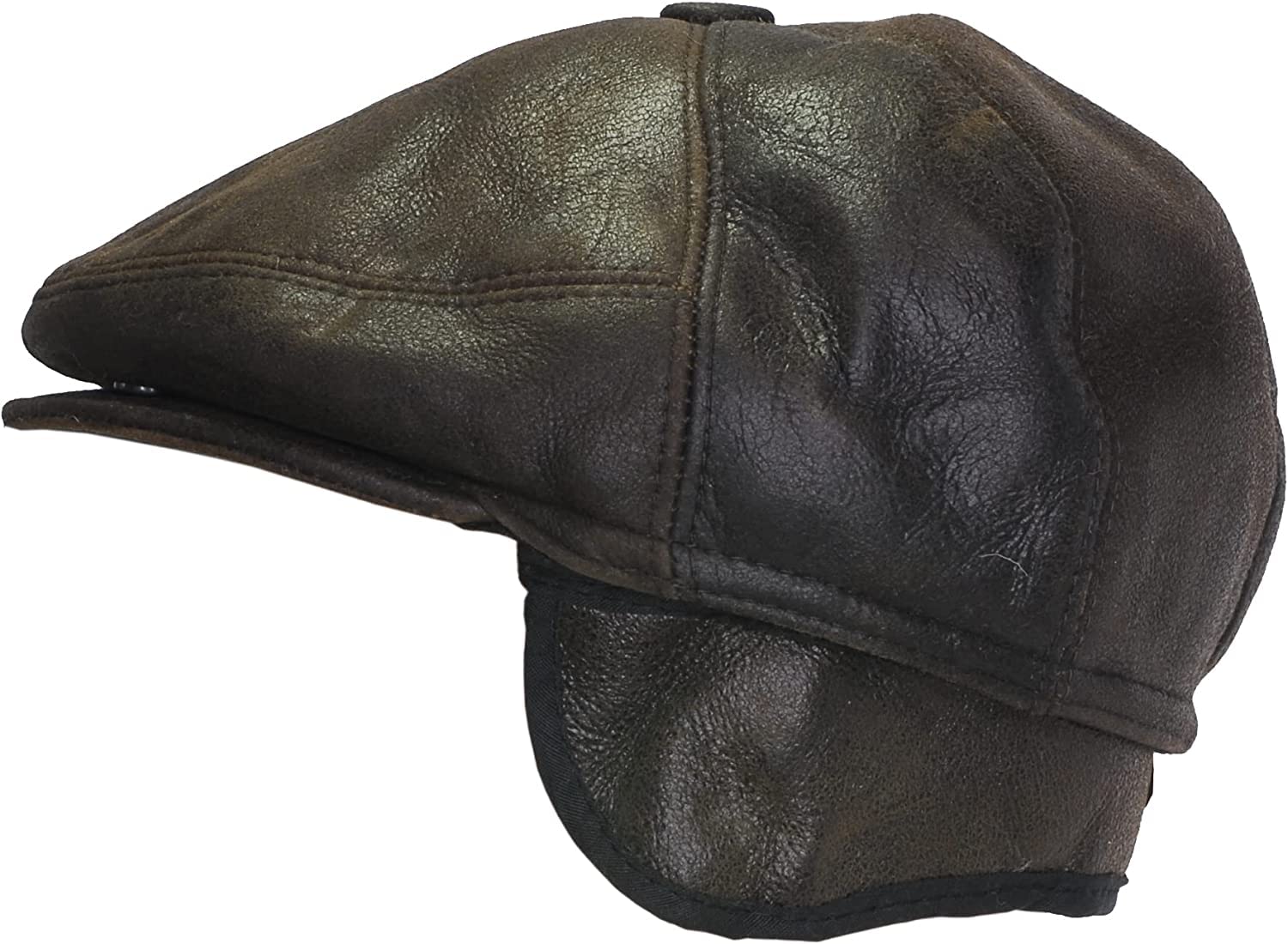 CUCUBA Coppola Men's Shearling Shearling Shearling Hat - Cap with Visor and Earmuff