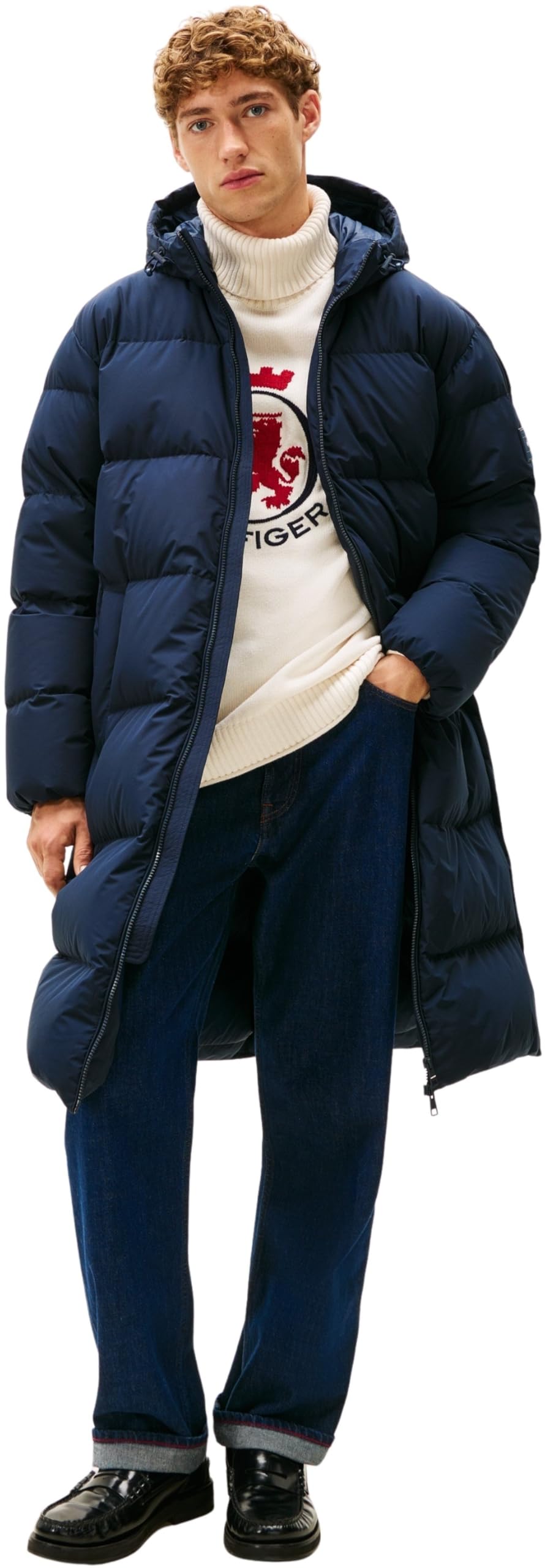 Tommy Hilfiger Men’s Down Quilted Parka, Blue (Desert Sky), XL