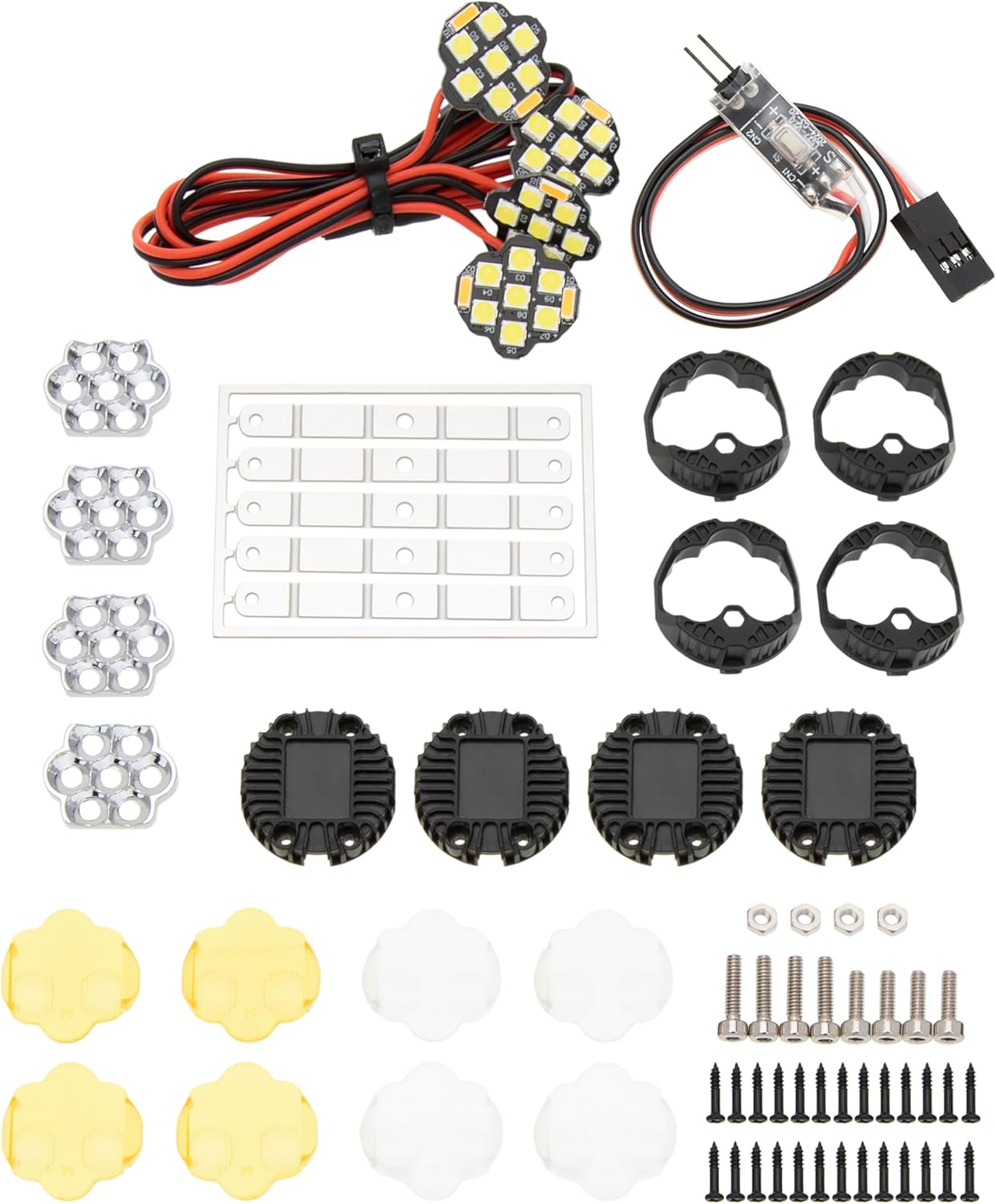 MEUS RACING RC Car LED Lights Kit - 1/10 & 1/8 Scale RC Crawler Accessories for Axial SCX10, Wraith, Traxxas TRX4 & TRX6, Redcat Gen8 Upgrades