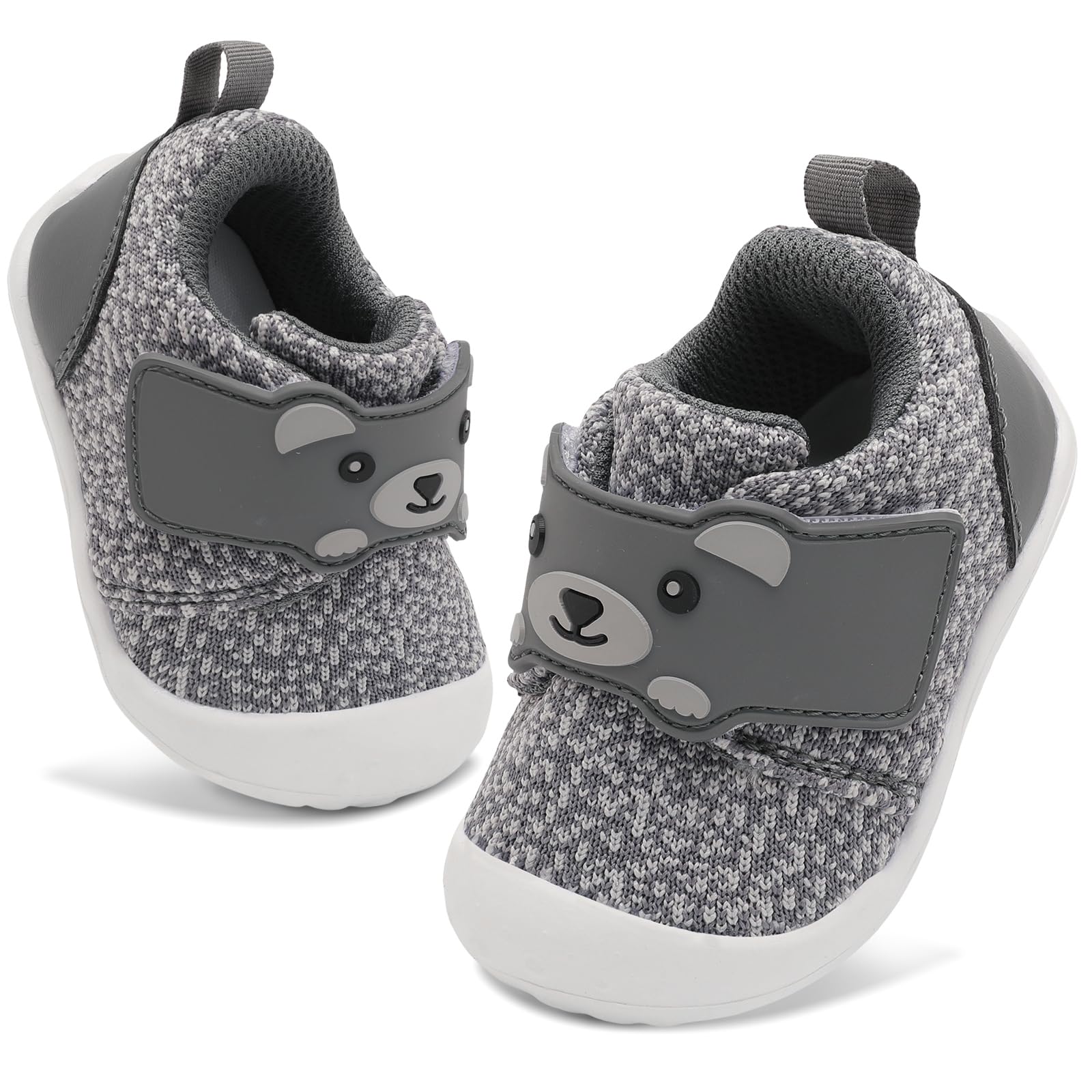 FEETCITY Baby Walking Shoes Wide Baby Shoes Boys Girls Infant Sneakers Crib Shoes Breathable Toddler Barefoot Shoes Slip On Shoes