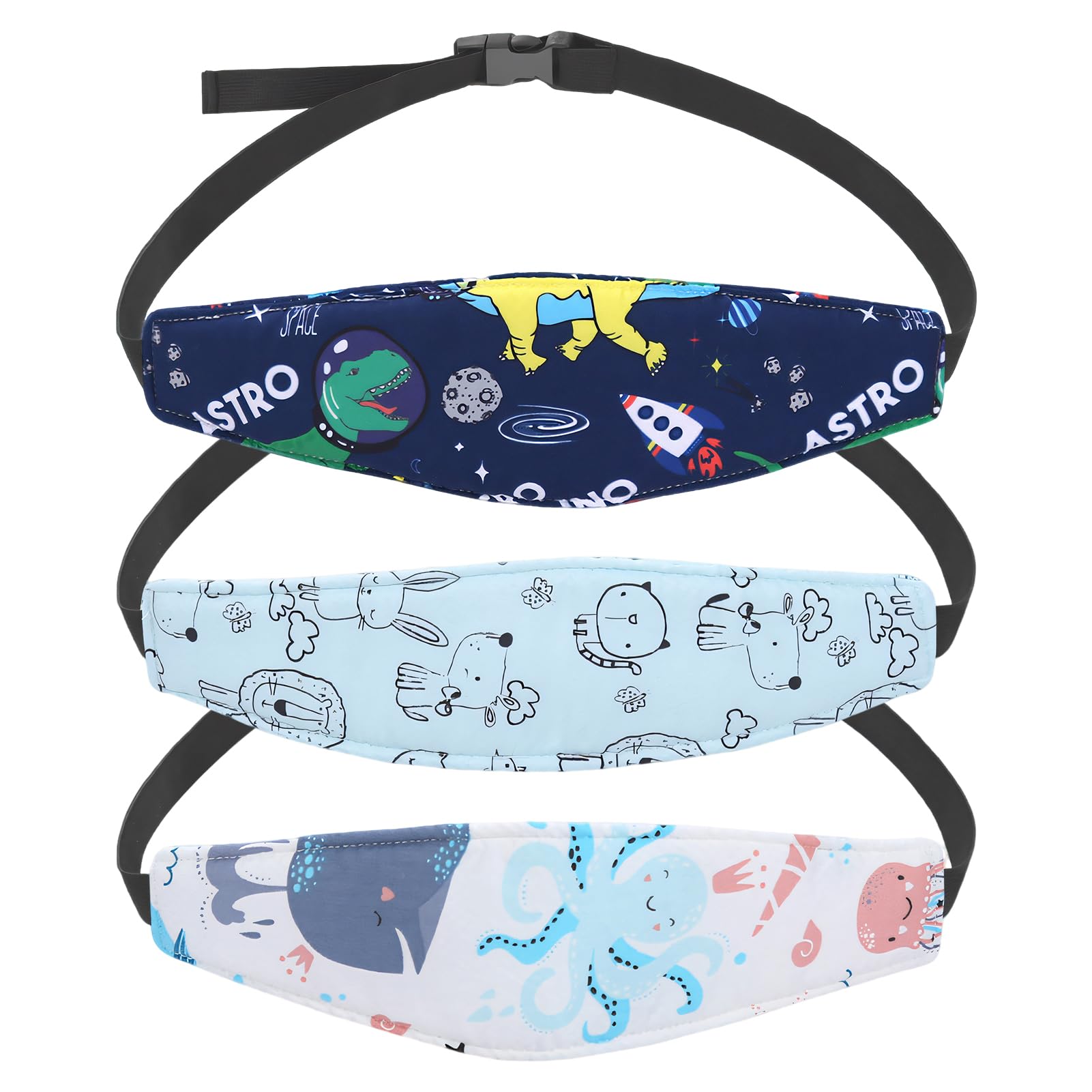 3 Pcs Kopfhalterung Kindersitz Auto, Verstellbares Kopfband für Kindersitze, Kopfhaltung Kindersitz Auto Kopfstütze Kinder, Kopfstütze für Babys,Nackenstütze mit Gurtschutz für Sicheren Schlaf im Auto