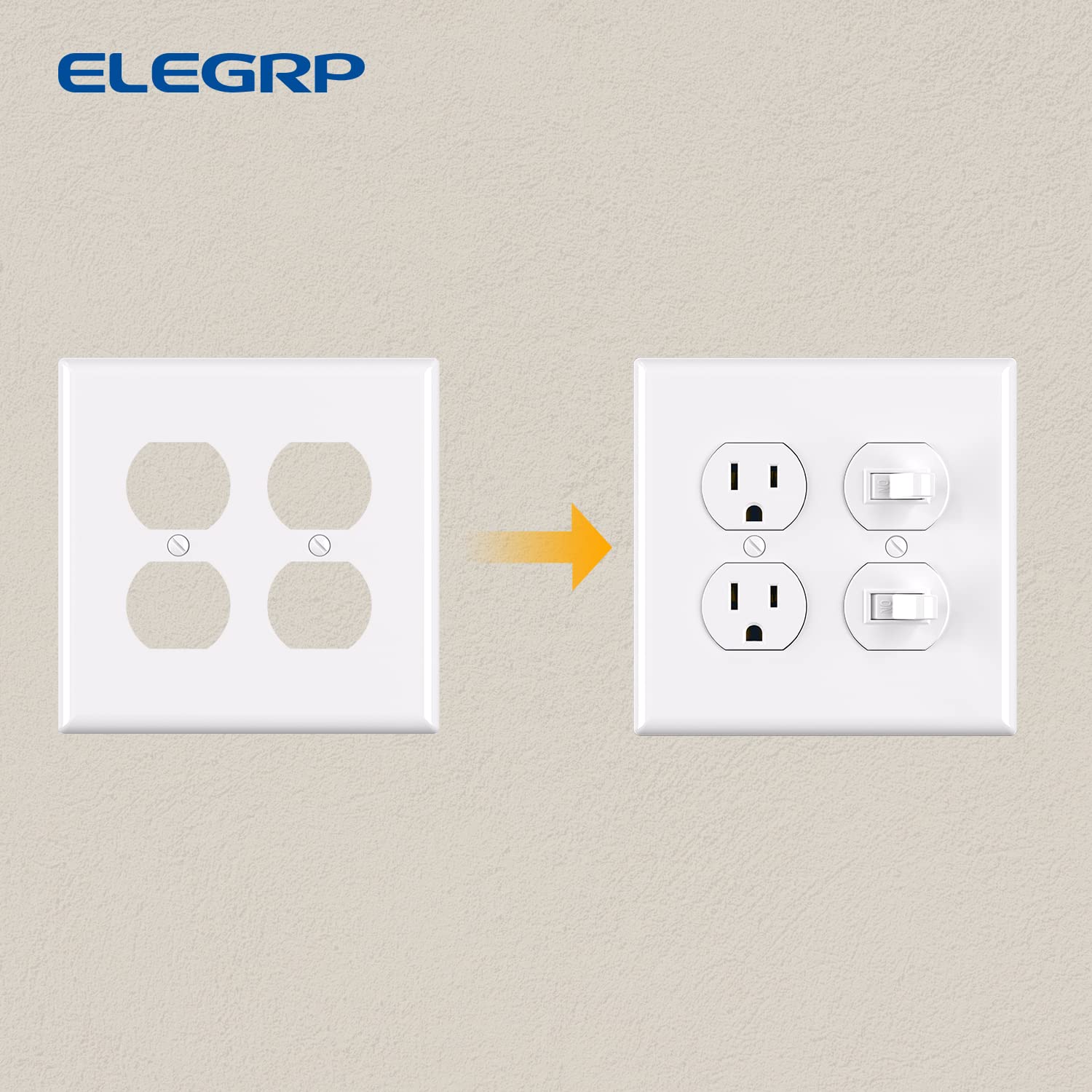 ELEGRP White Wall Plates - Durable & Easy Install -5 ELEGRP White Wall Plates - Durable & Easy Install -5