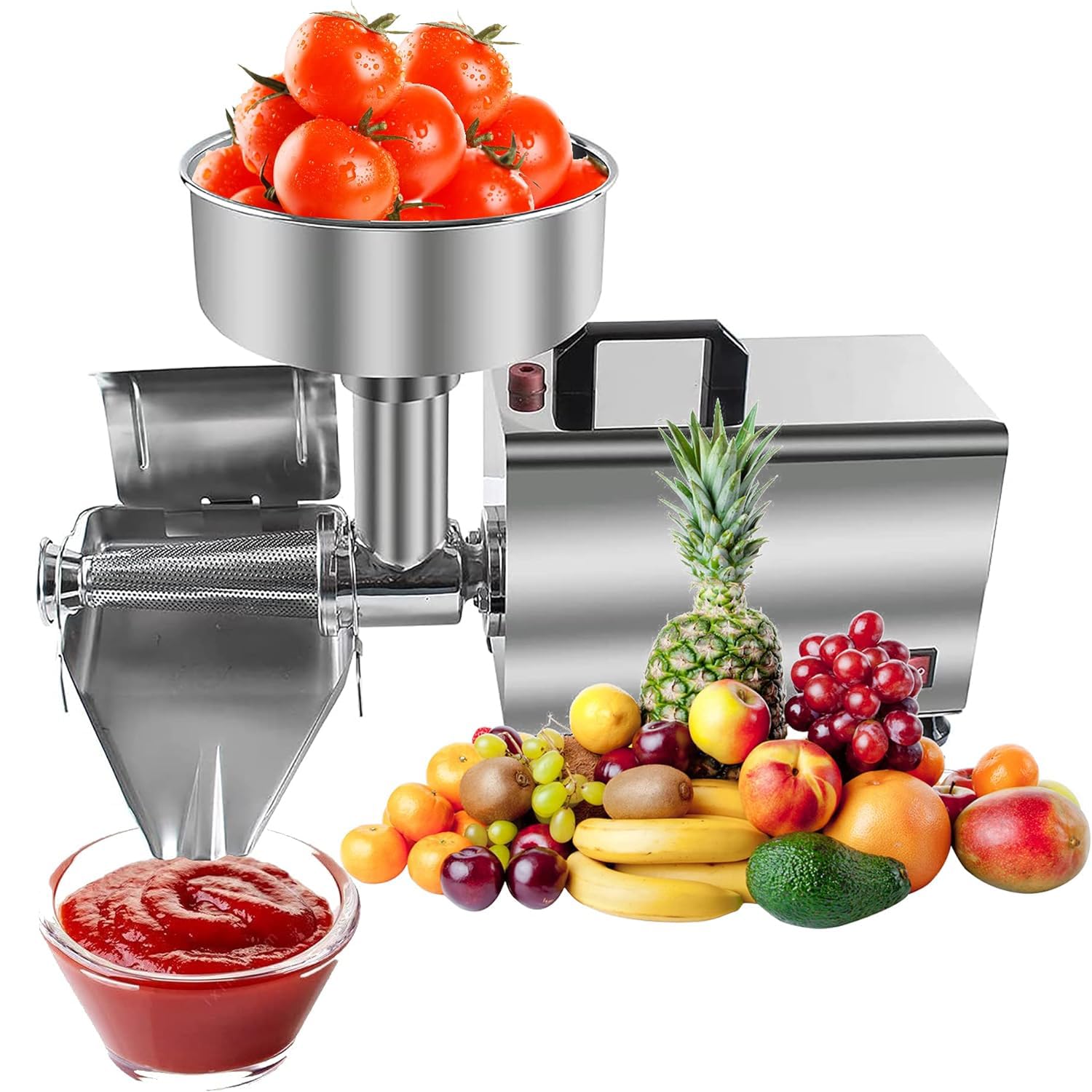 Passapomodoro Elettrico, Fresatrice Per Alimenti Commerciale In Acciaio Inossidabile, Macchina Per Salse, 90-160 Kg/h, Passapomodoro Automatico, Per Conserve Di Purea Di Pomodoro, Salse E Altro