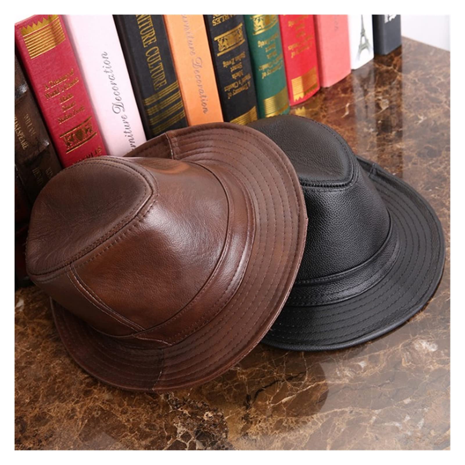 Chapeaux Plats for Hommes, Casquette en Cuir Vintage Unisexe, Casquette Plate Irlandaise, Bonnet de Conduite