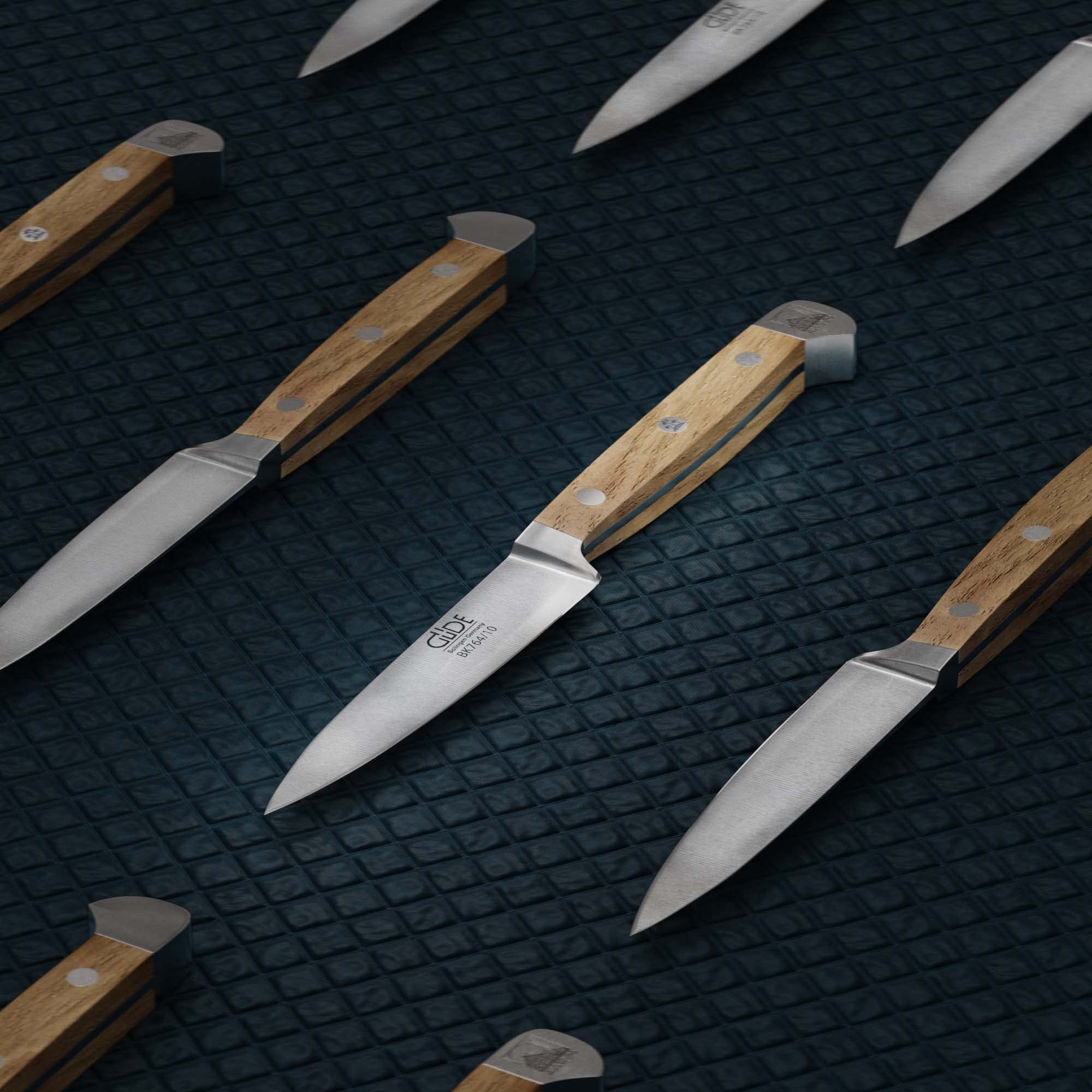 GÜDE Solingen - Nóż do szpikowania, kuty, 10 cm, dąb Balkhauser Kotten, ALPHA-BALK - podwójny trzpień, Ręcznie robiony w Niemczech