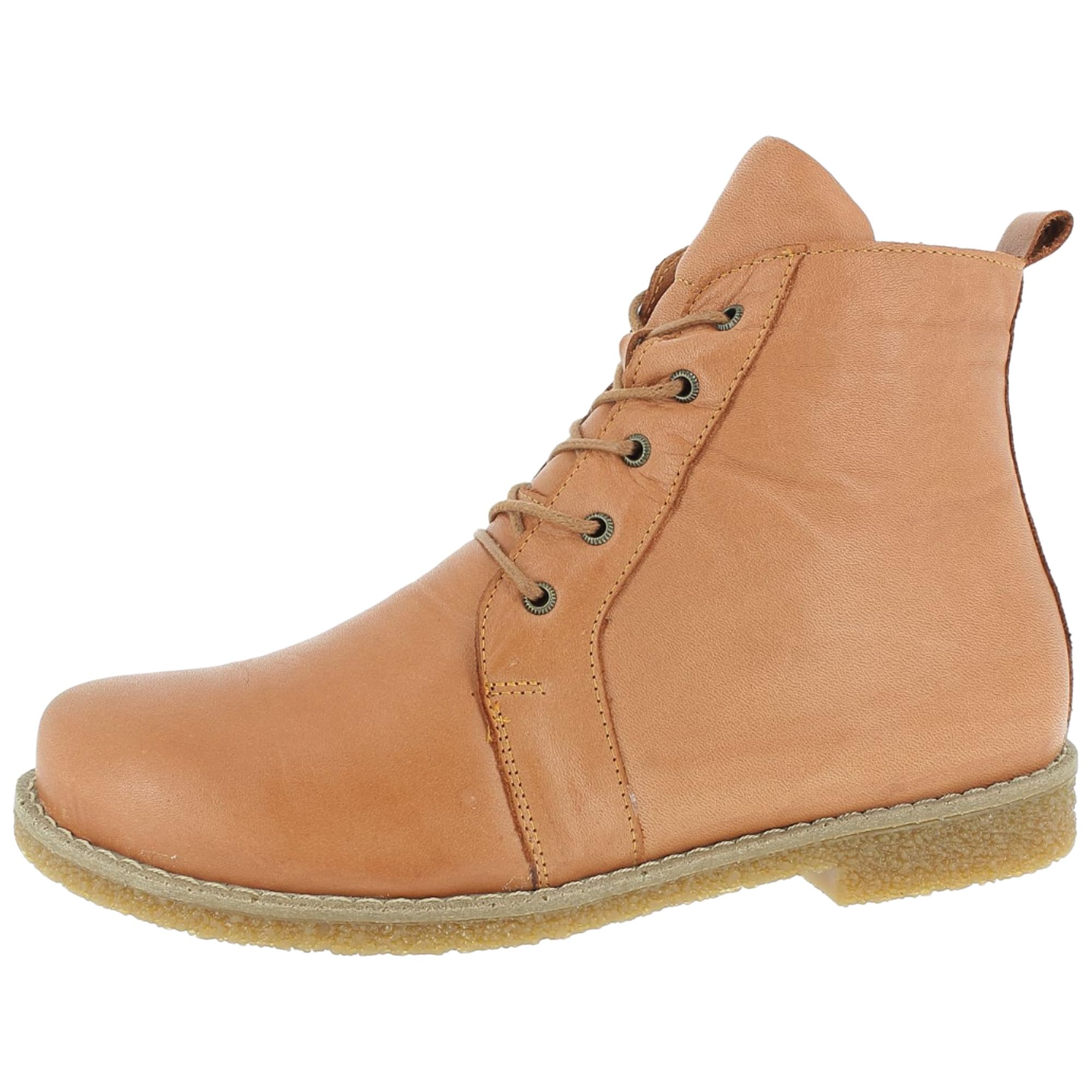 Andrea Conti 0348718 Women's Ankle Boots Leather Lace-Up Crepe Outsole, orange, 8.5 UK