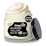 HolyCow Beef Tallow For Skin - Whipped Tallow Balm with Organic Jojoba Oil, Grass Fed Beef Tallow Face Moisturizer for Eczema, Baby, Lip Balm - Lotion For Extremely Dry Skin (Vanilla Bean)
