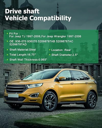 Vista 589 de SCITOO Longitud del eje de hélice del eje de transmisión delantero 36.2 pulgadas compatible con 2001-2004 para Jeep Grand para Cherokee 4.0L