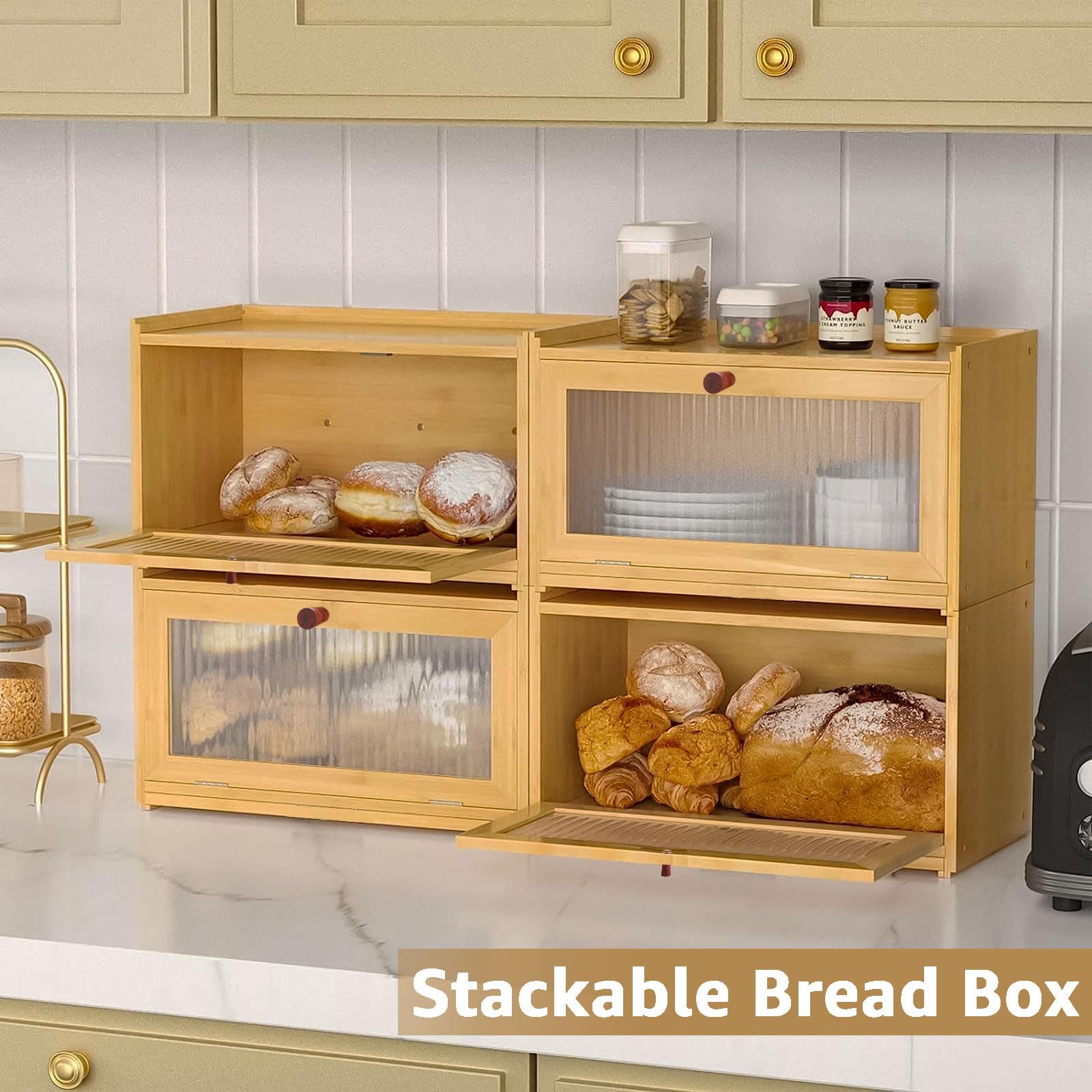 HRB Grote broodtrommel in zwart deksel van beukenhout, broodtrommel met ideale afmetingen, opbergdoos voor brood, lange opslag
