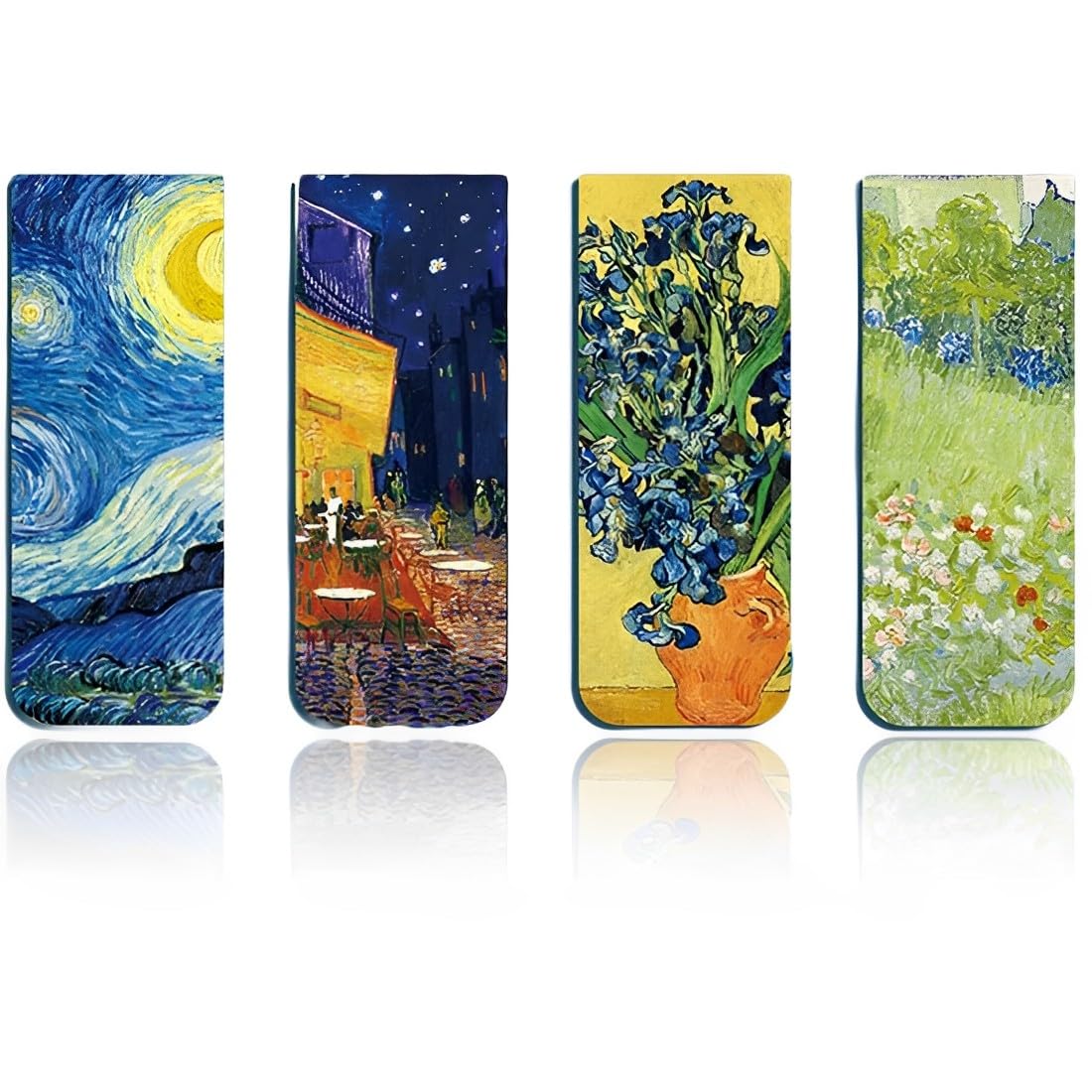 DDKY marcapaginas magnetico de 4 piezas, marca paginas libros kit de bricolaje para estudiantes, profesores, escuela, suministros de oficina (Los colores de Van Gogh)
