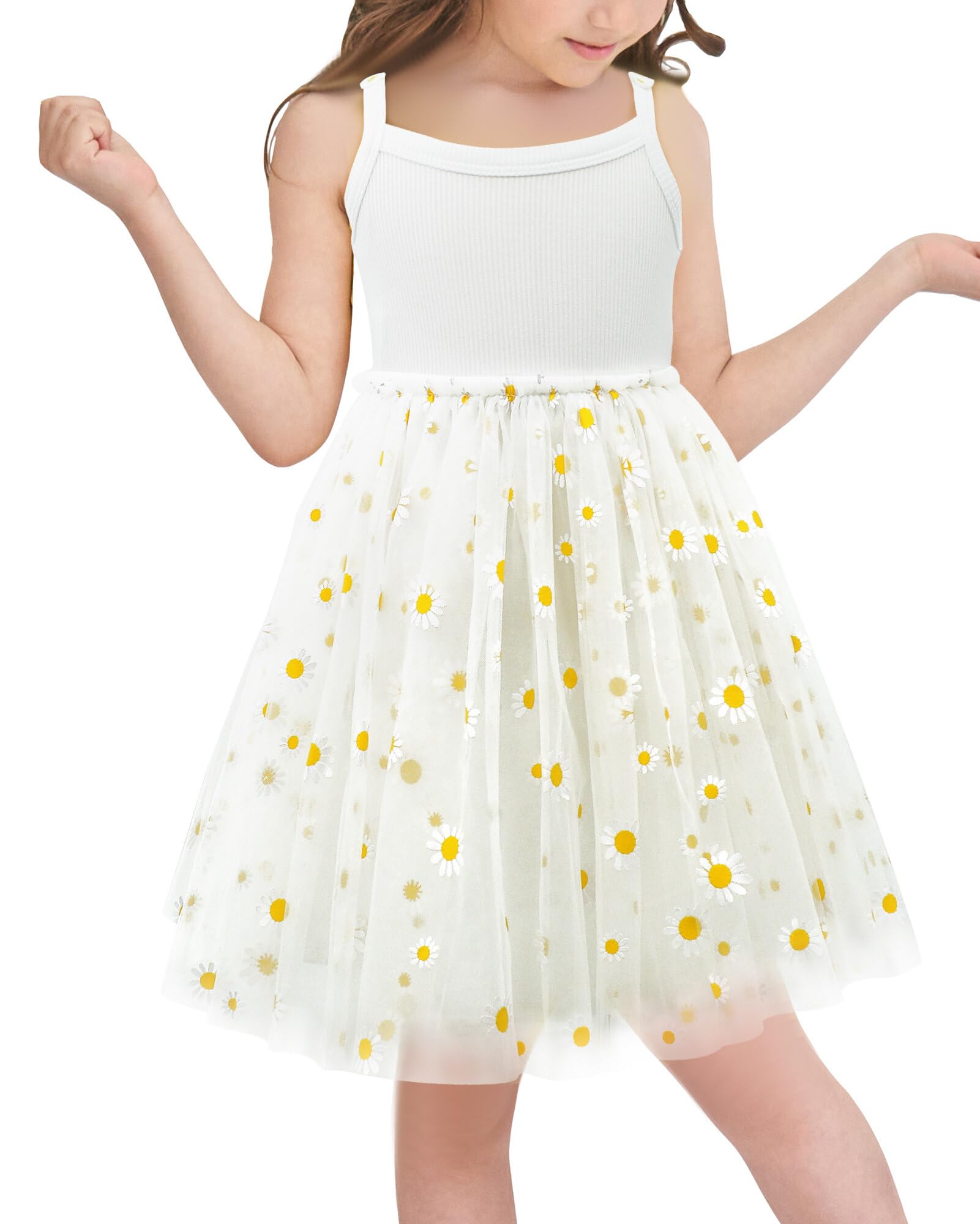 AIEOE Bebé Niña Vestido De Tul Sin Mangas Princesa 100% Algodón Vestidos De Fiesta Verano para 9 Meses-4 Años