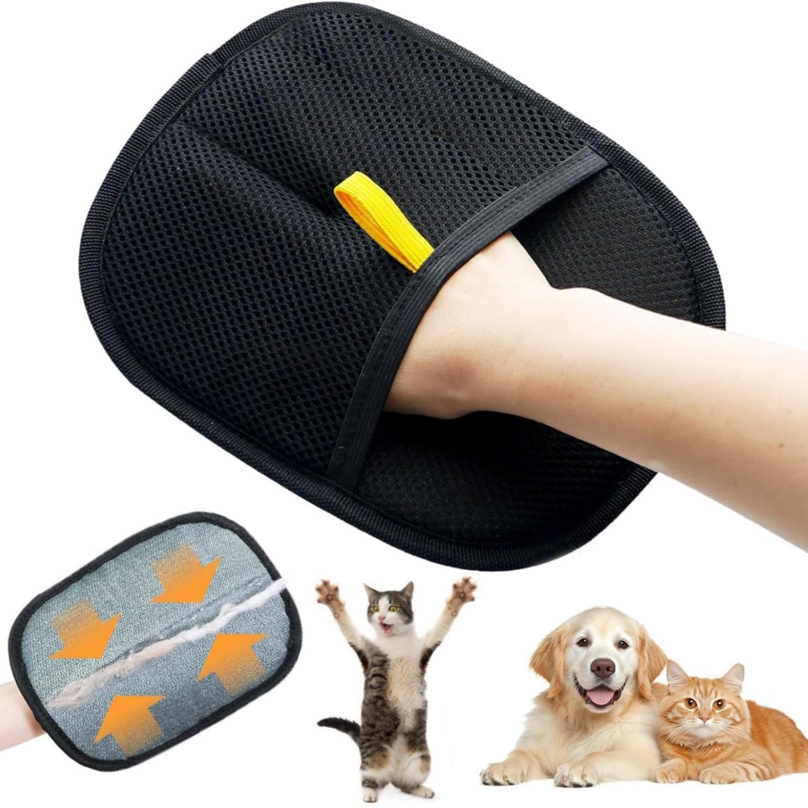【静電気で吸着】 抜け毛キャッチグローブ 1個入り 撫でるだけ 猫 ブラシ 手袋 犬 グルーミング 兼用 水洗い可 換毛期対策 ペットの毛 掃除 ソファやカーペットなど さまざまなシーンで使用可能