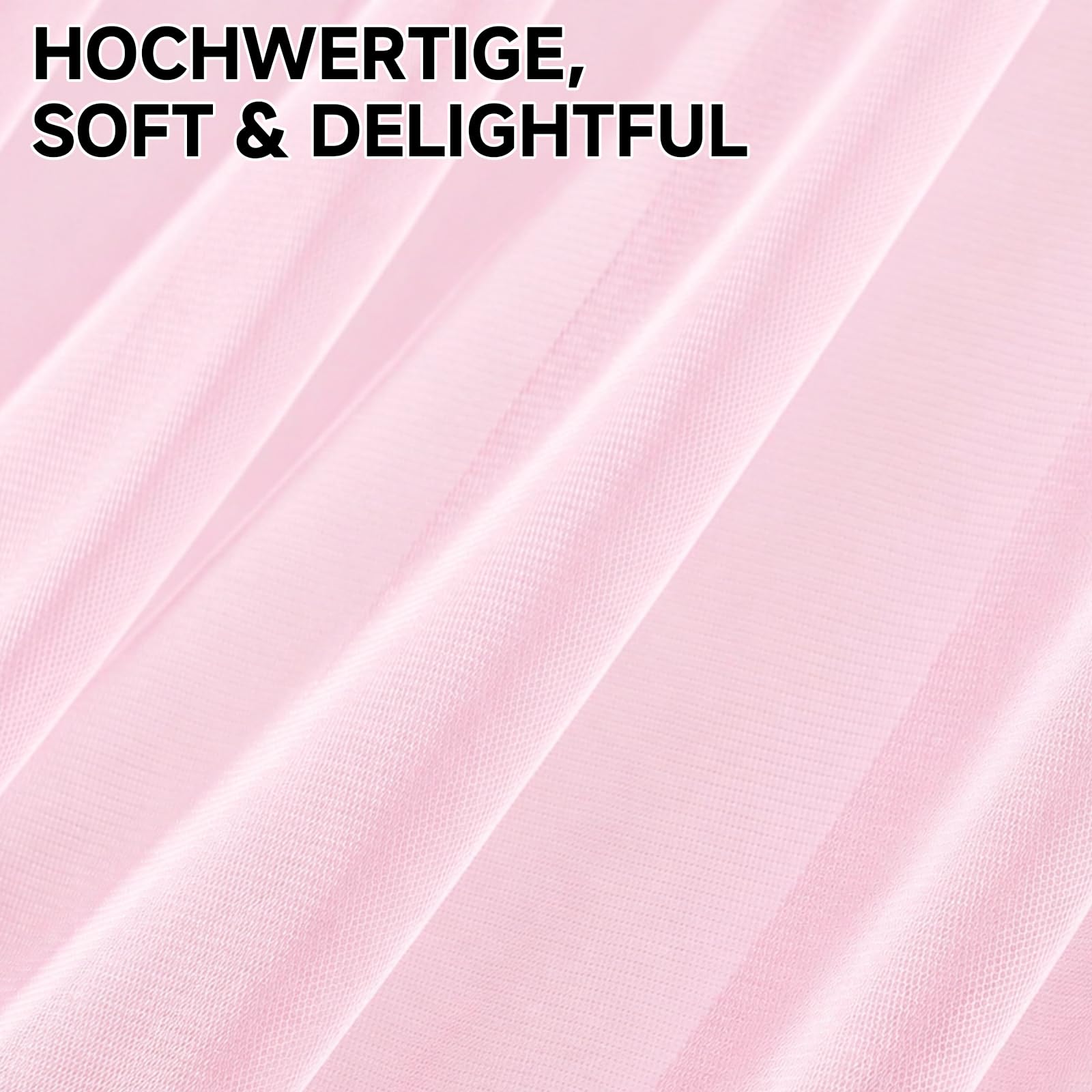 Betthimmel für Hausbett, 2 Stück Kinderzimmer Himmel 350x150cm, Hausbett Himmel aus Baumwoll-Musselin, Weich und Atmungsaktiv, Deko und Verschönerung für Jungen- und Mädchenbett, Rosa
