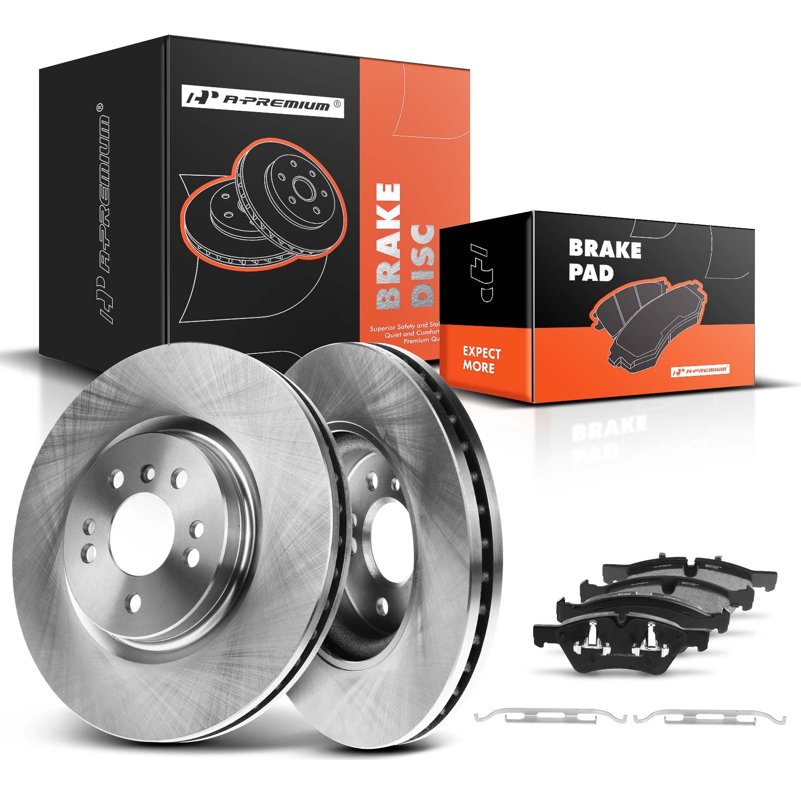 Photo 1 of A-Premium 12.99 inch(330 mm) Front Vented Disc Brake Rotors + Ceramic Pads Kit Compatible with Select Mercedes-Benz Models - W164 ML320/ML350/ML450/ML500/ML550, W251 R320/R350/R500, 6-PC Set