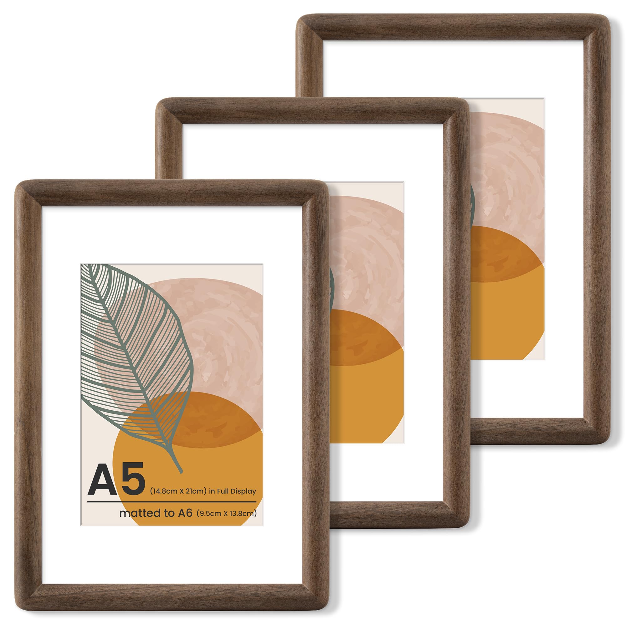 Axeman A5 Frame with A6 Mount, Walnut Wood, Tempered Glass, Rounded Corner