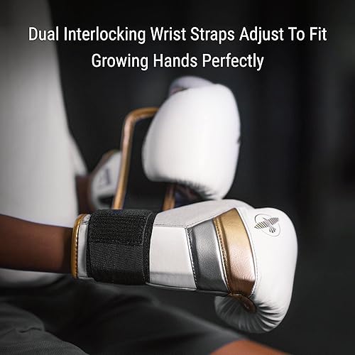 Miniatura 4 de Hayabusa T3 - Guantes de boxeo para niños y adolescentes, protección de muñeca y nudillos, cierre de velcro doble X, soporte de muñeca férulada,