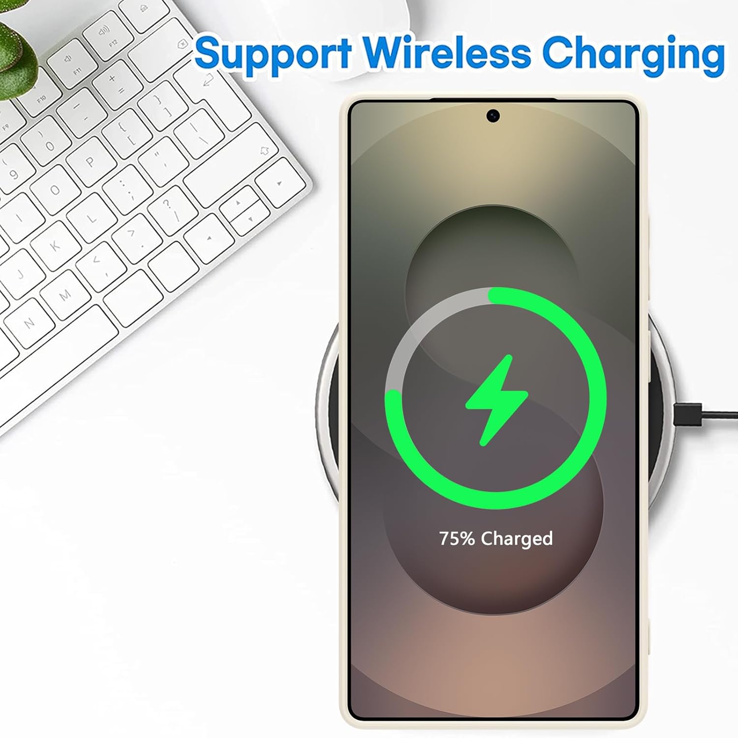 MZELQ for Samsung Galaxy S25 Ultra Case, Silicone Floral Flowers Rose Cute Pattern, Camera Protection Soft Slim Phone Case for Girls Women -White - Image 5