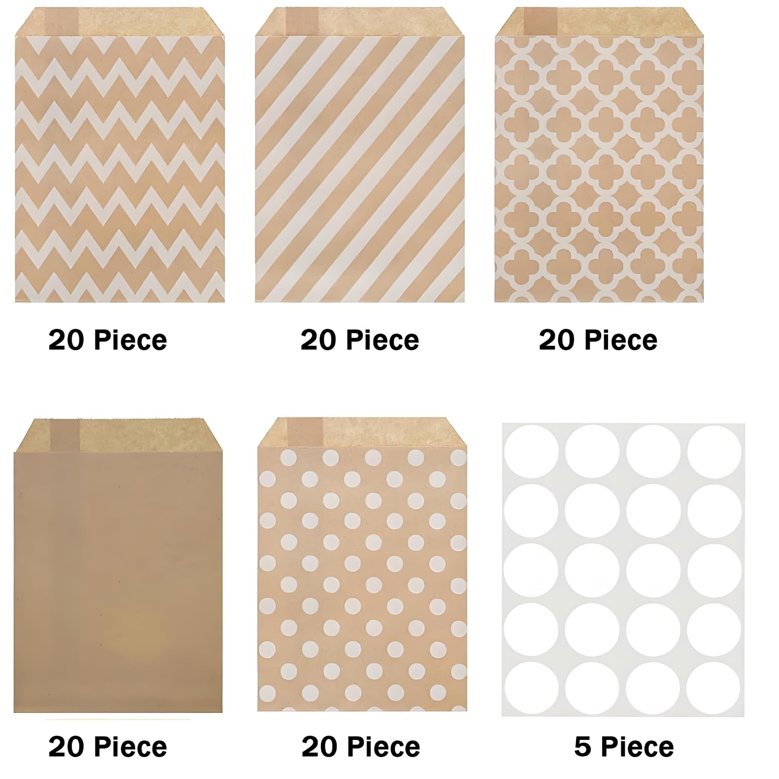 100 Sacchetti Di Carta Kraft Bianchi 12,7x17,8 Cm – Piatti, Riciclabili, Per Biscotti, Bomboniere, Feste E Fai Da Te, Ecologici - 2