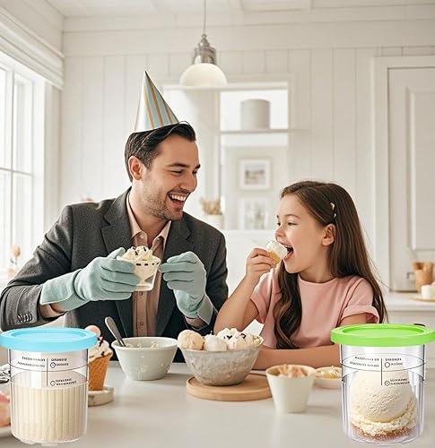Miniatura 7 de Recipientes de helado de repuesto de 24 onzas para Ninja Creami, compatibles con NC500 NC501 Deluxe sin BPA, aptos para lavavajillas, herméticos, a
