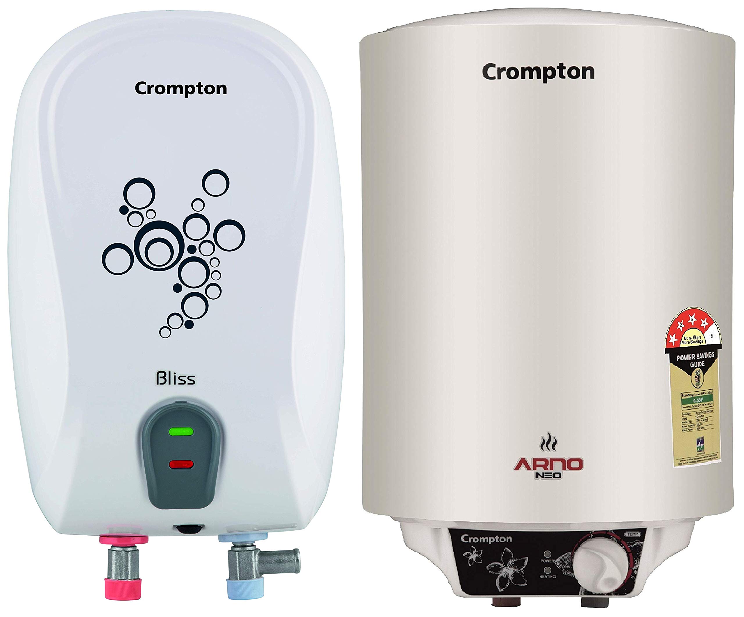 Buy Crompton Bliss 3Litre Instant Water Heater (White) and Arno Neo