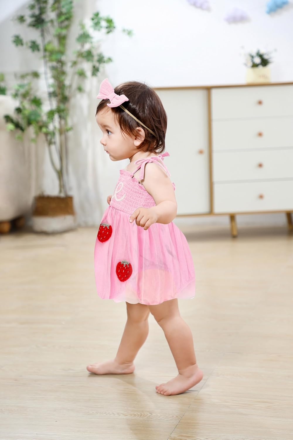 Baby Girl 1st Birthday Clothes One Year Old Tulle Romper Sleeveless Bodysuit Cake Smash Outfits - Image 4