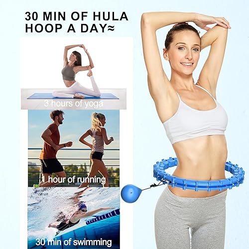 Miniatura 9 de Aros desmontables de 65 pulgadas, 32 nudos, tamaño grande, silencioso, pesado, Hula Infinity Fitness, inteligente, silencioso, para mujer, cintura 2