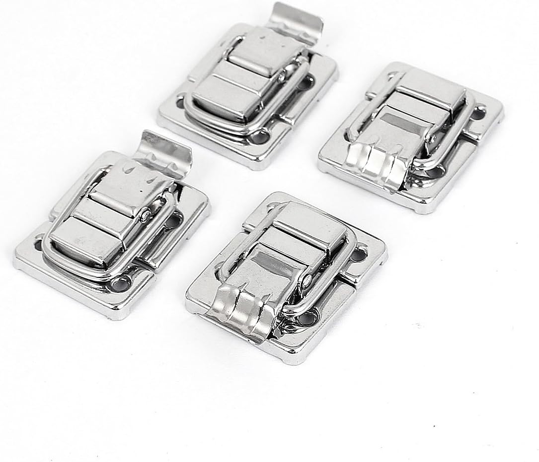 4Pcs/lot Silver Fastener Toggle Latch Catch Chest Case Suitcase Boxes Chests Trunk Lock Clip Clasp Trinket Tool Practical Locks