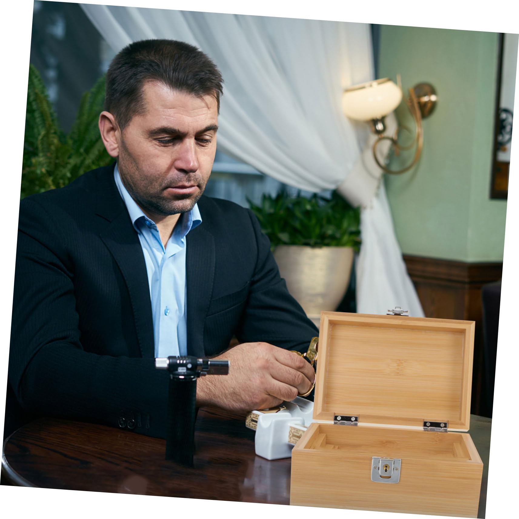 FOMIYES Scatola Porta Sigari in Legno Multifunzionale per Mantenere Freschi i Sigari, Design Moderno e Compatto per Viaggi e Conservazione Sicura