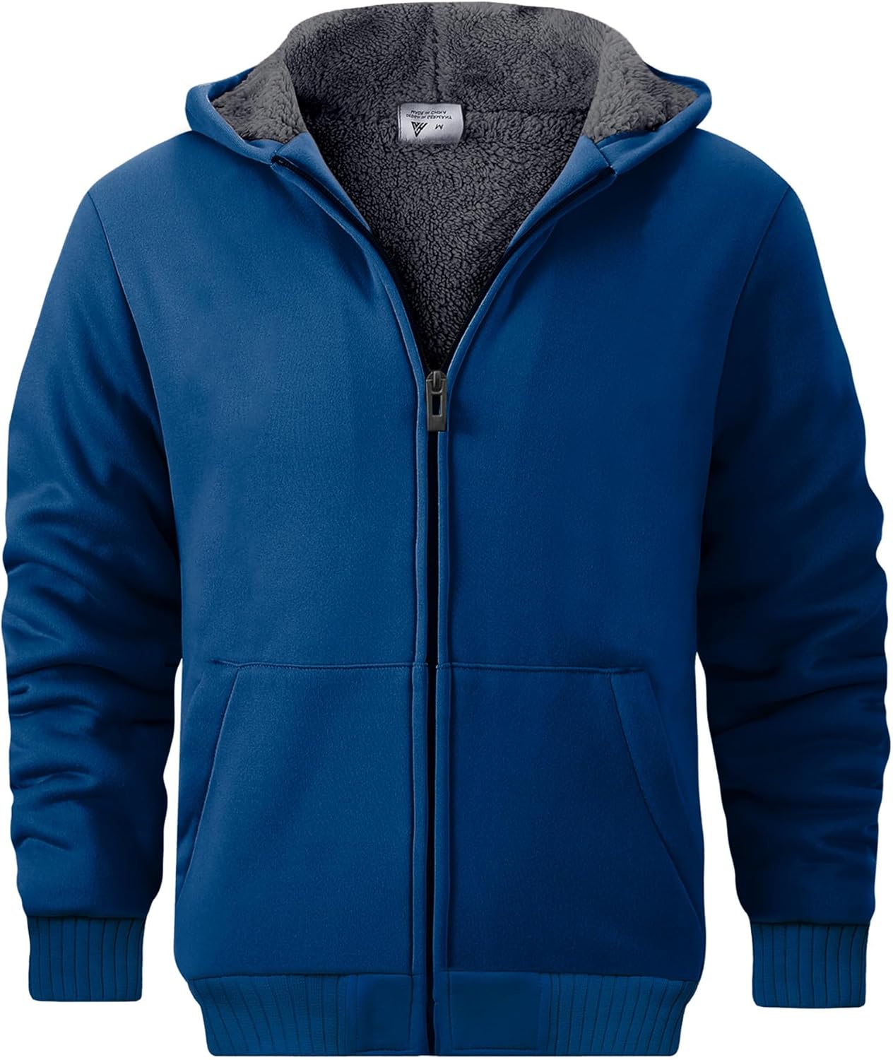 SECOOD Kids Hoodie Fleece Jacket Warm Sherpa Lined Zip Up Hooded Sweatshirt Soft Winter Coat Boys Girls School Outerwear