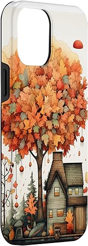 Miniatura 3 de iPhone 12 Pro Max Hojas otoño calabaza patrón otoño color hojas caso