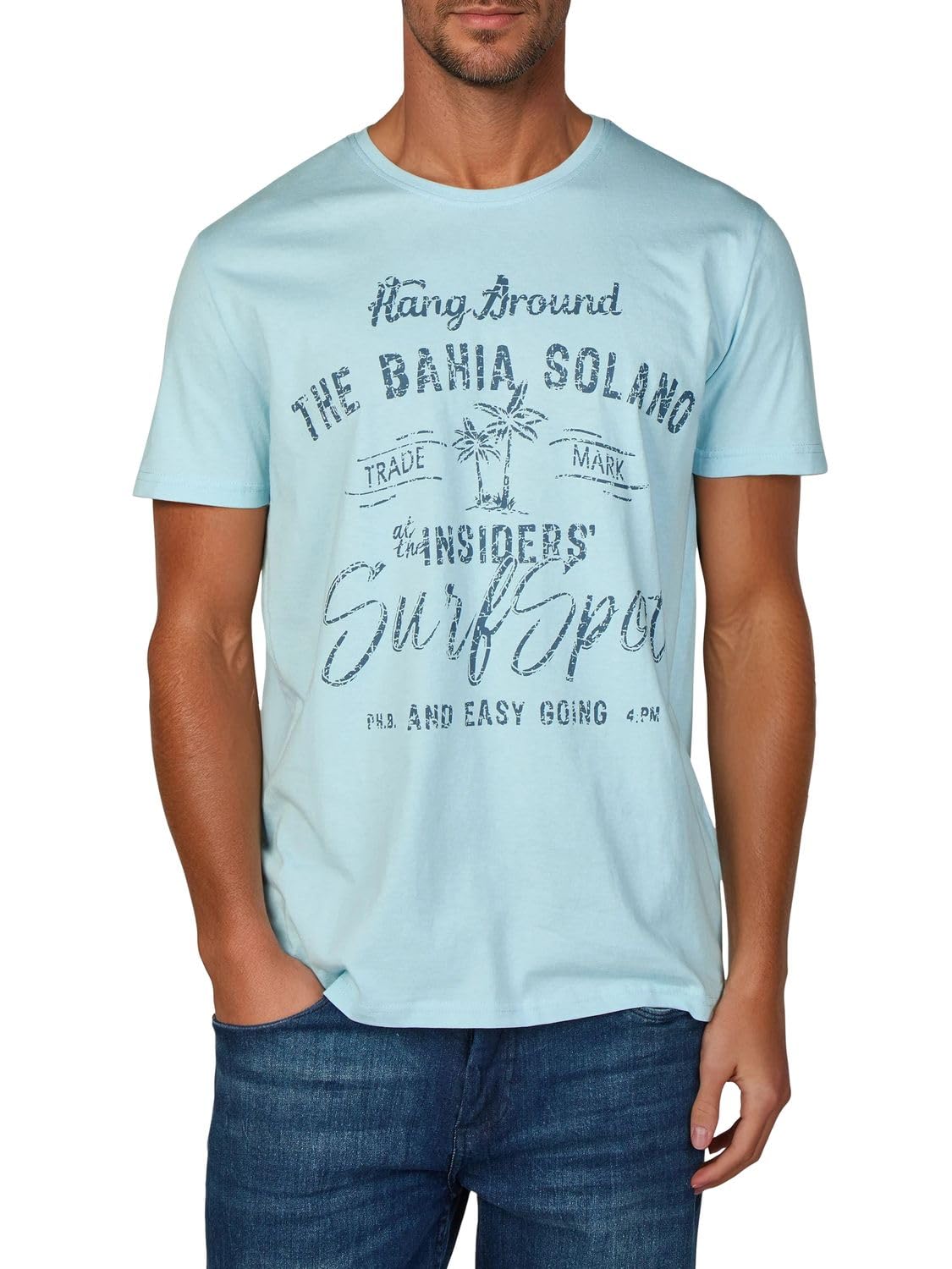 riverso RIVLeon męski T-shirt z okrągłym dekoltem, 4 sztuki, okrągły dekolt, z krótkim rękawem, z nadrukiem, 100% bawełna, regularny krój, zielony, niebieski, biały, szary, czerwony, pomarańczowy, S, M, L, XL, 2XL, 3XL 4XL