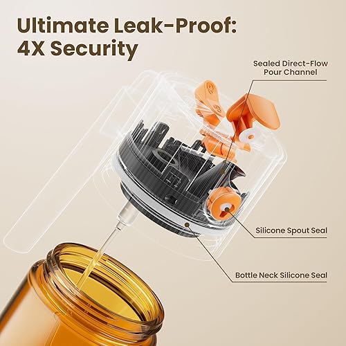 Miniatura 7 de Pulverizador de aceite 2 en 1 mejorado para cocinar, botella dispensadora de aceite de oliva de 17 onzas para utensilios de cocina con calcomanías,