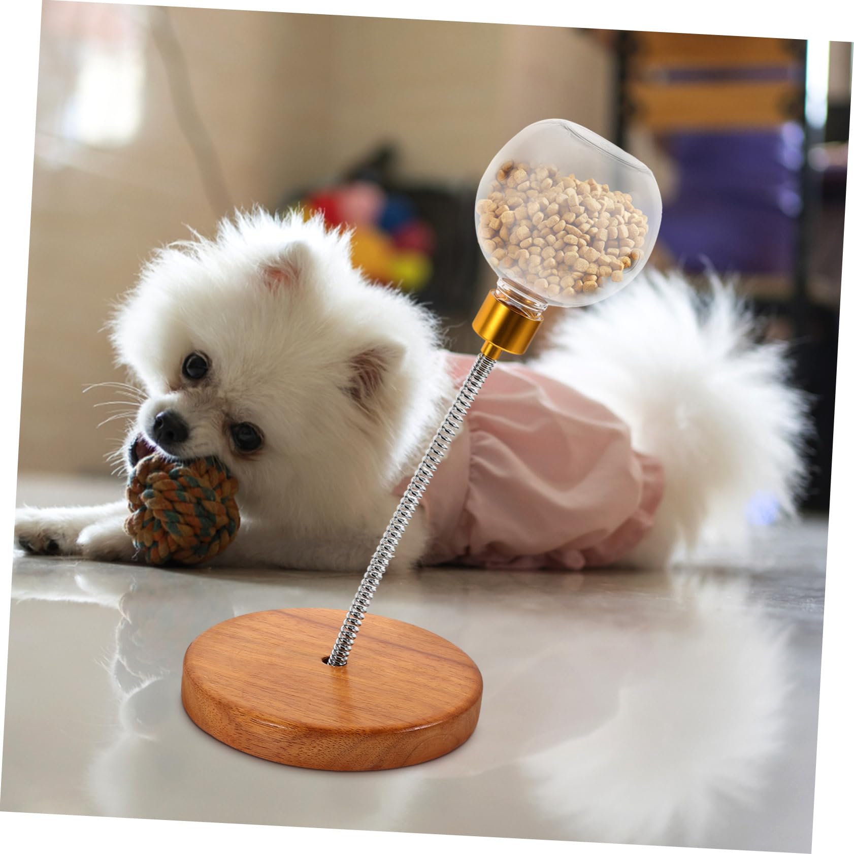 BESPORTBLE Snackball für Hunde als Leckerli Spenderball mit Langsamer Futterfreigabe Interaktives Spielzeug für Kleinen und Mittelgroßen Hund aus Kunststoff und Edelstahl
