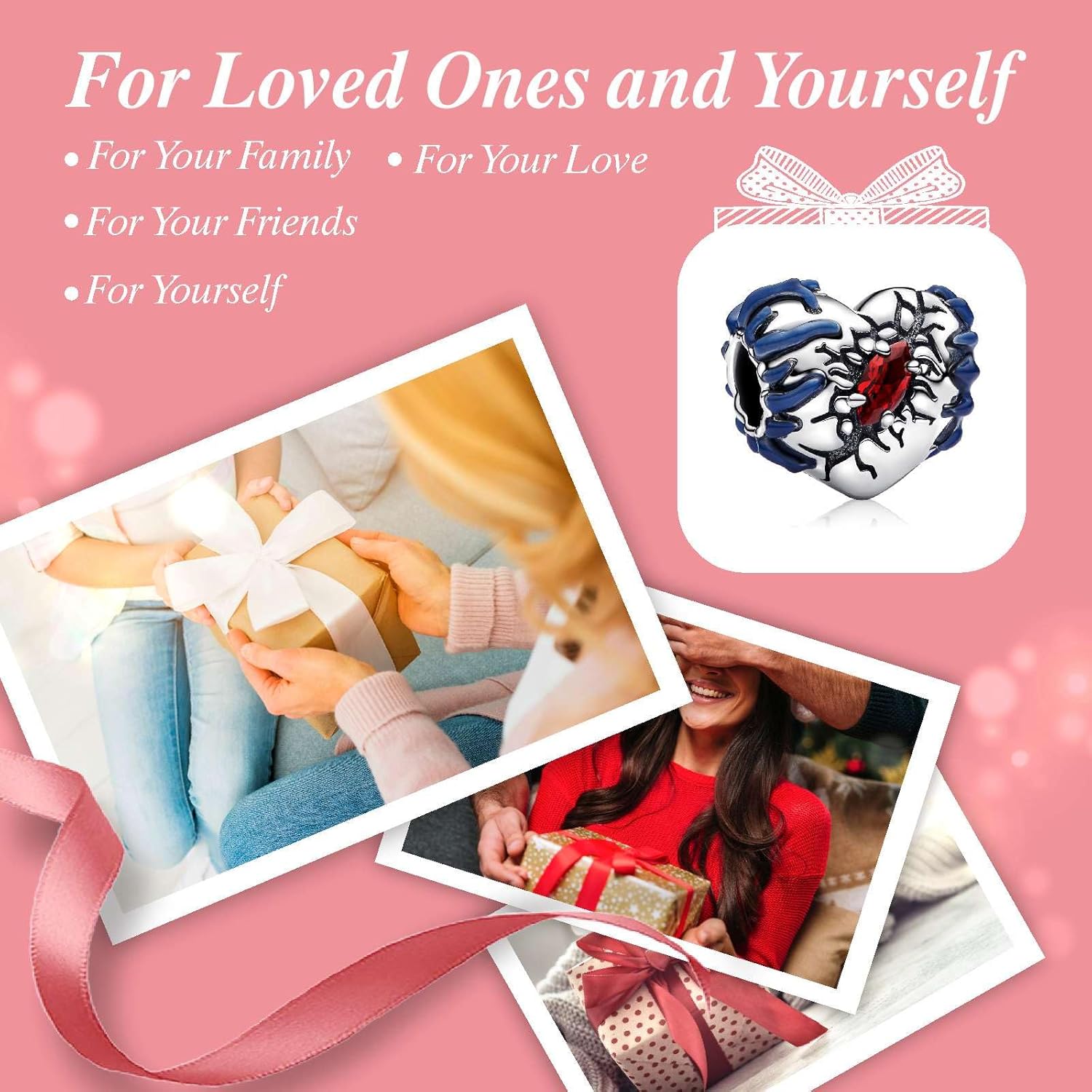 Cute Fashion Heart Charms,S925 Sterling Silver Charm,Bead for Bracelets and Necklaces,For Women Jewelry Present - Image 6