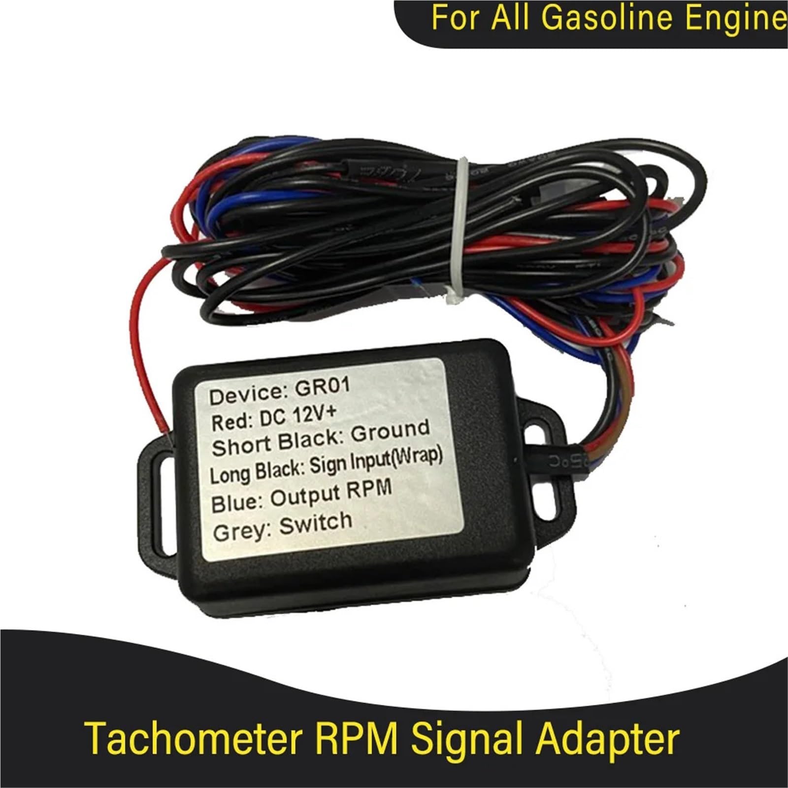 DR01 GR01 Czujnik obrotomierza Adapter sygnału obrotów tachometru pasujący do silników benzynowych Diesel 4 impulsy na rundę 12 V(GR01)