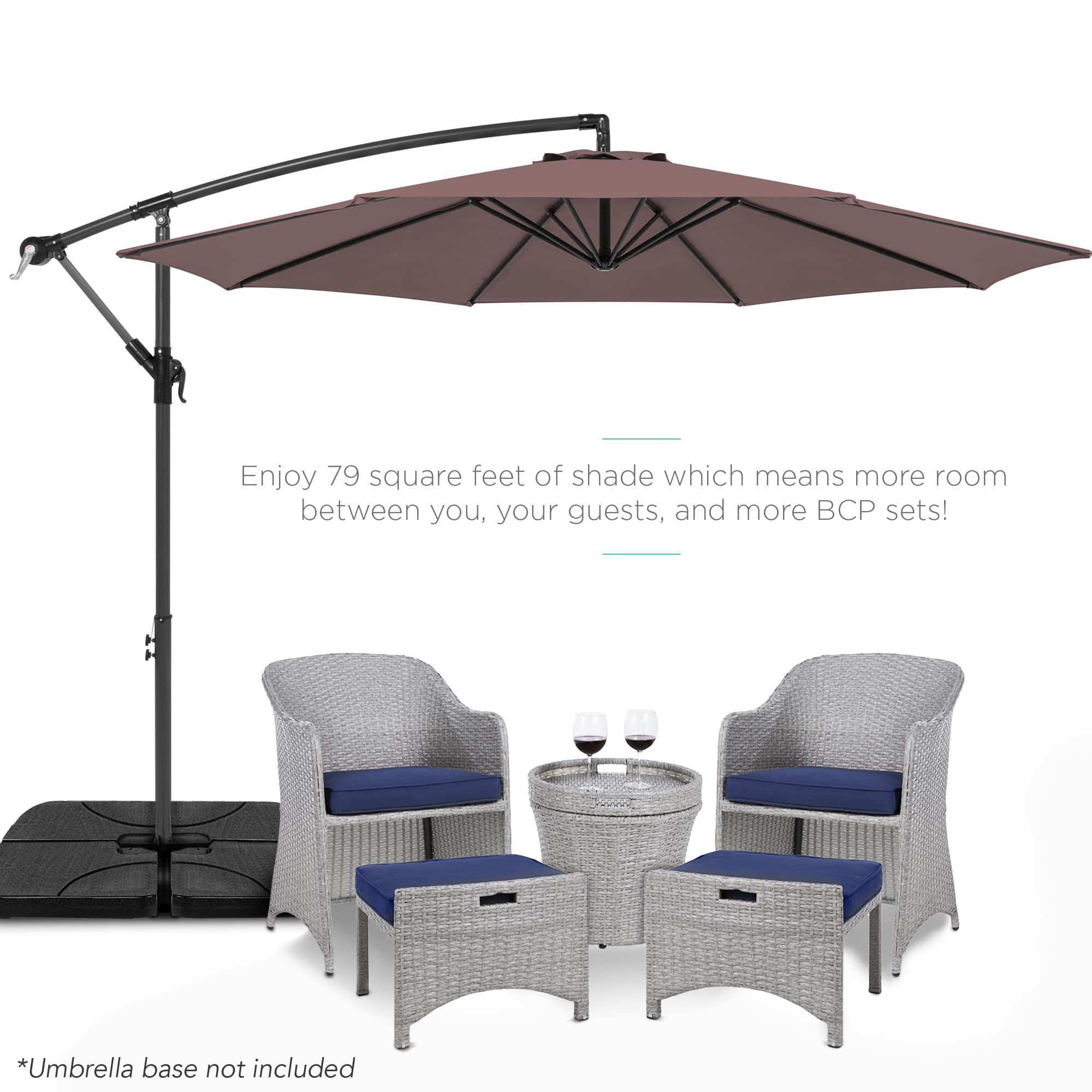 apluschoice 10 hanging roma offset umbrella outdoor patio cantilever Amazon.com : Best Choice Products 10ft Offset Hanging Market Patio Umbrella  w/Easy Tilt Adjustment, Polyester Shade, 8 Ribs for Backyard, Poolside,  Lawn and Garden