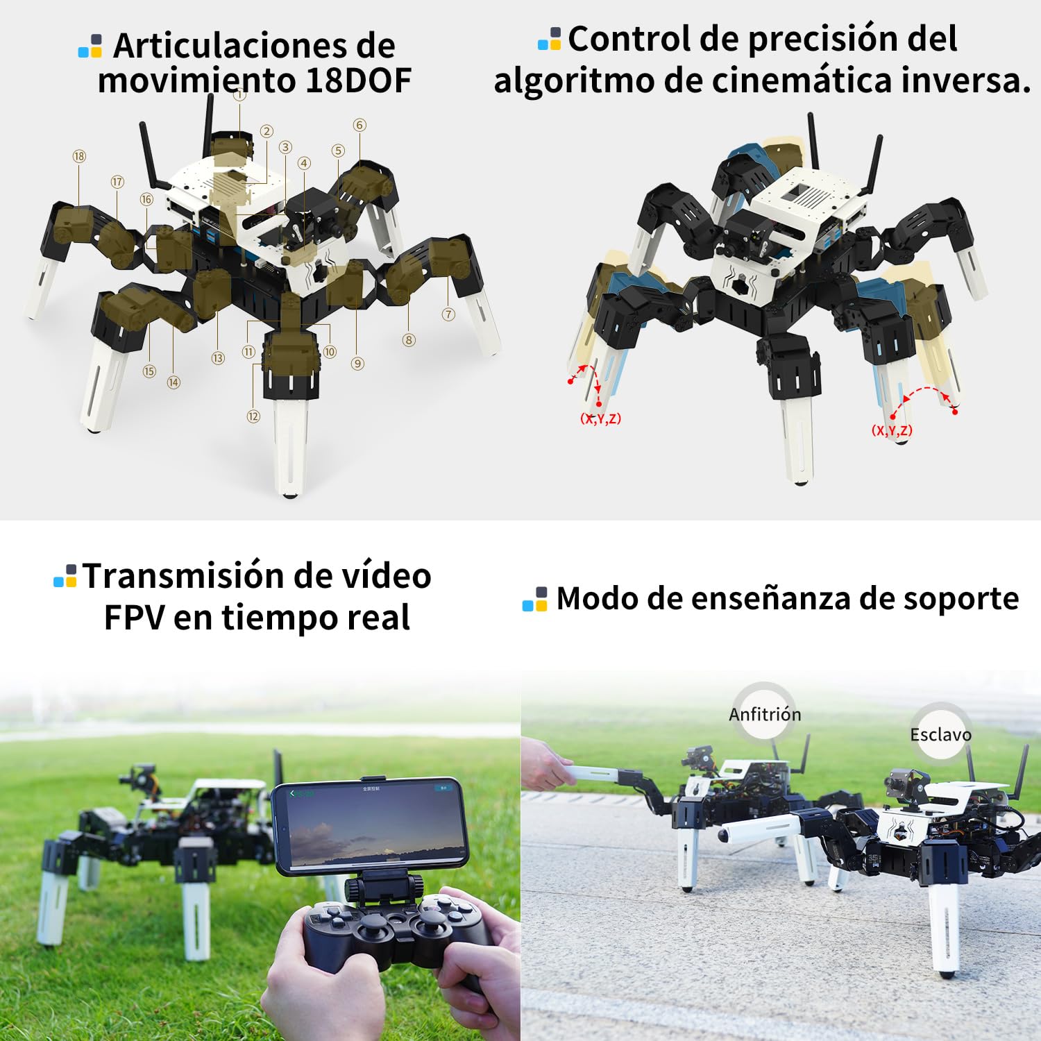 Yahboom 18 DOF Bionic Hexapod Robot Development Kit AI Vision